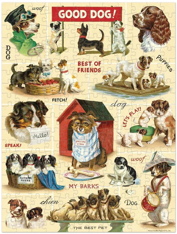 Cavallini Mini Puzzle, Vintage Dogs, 240 Pieces