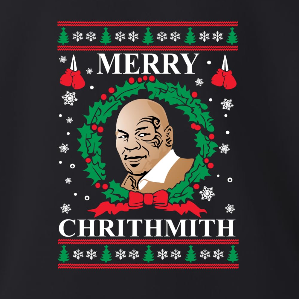 Wild Bobby Merry Chrithmith Ugly Christmas Sweater Unisex Crewneck Graphic Sweatshirt, Black, XX-Large