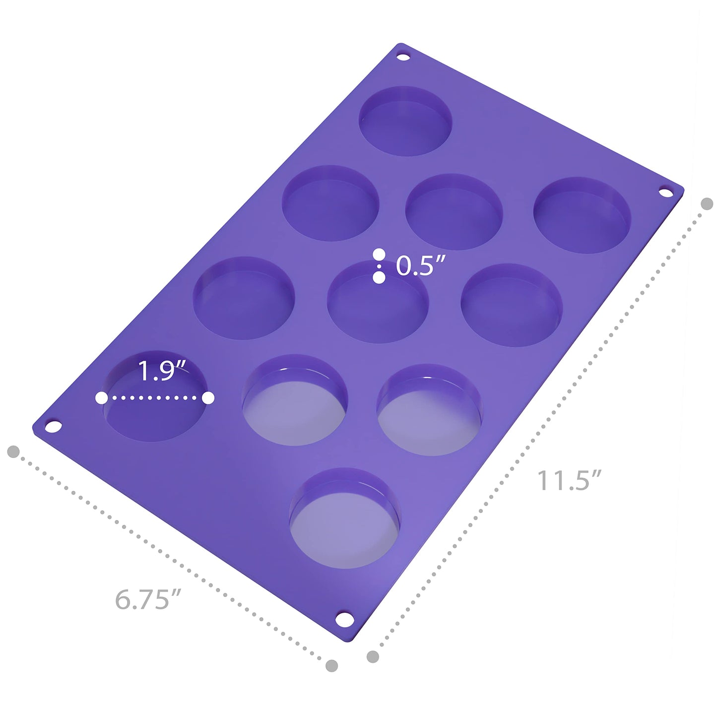 Bakerpan Silicone Mini Muffin Top Pans - Set of 2 - Small Round Molds for Tarts, Cookies, Candy, Chocolate