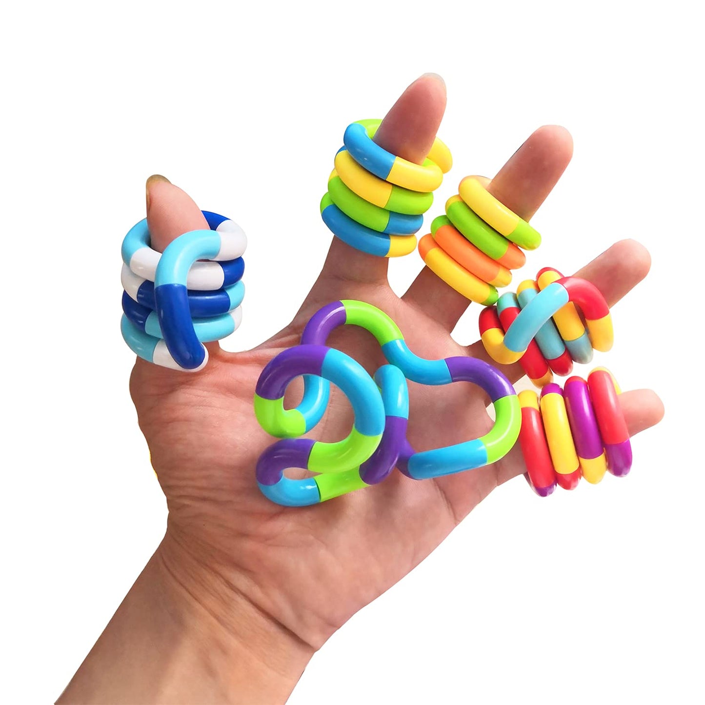 20 PCS Quiet Fidgets Toys,Multicolor Fidget Toys for Adults,Kids-Sensory Items for Relaxation,Autism,Decompression-Squeeze, Twist, Chain Spinner Alternative Gift