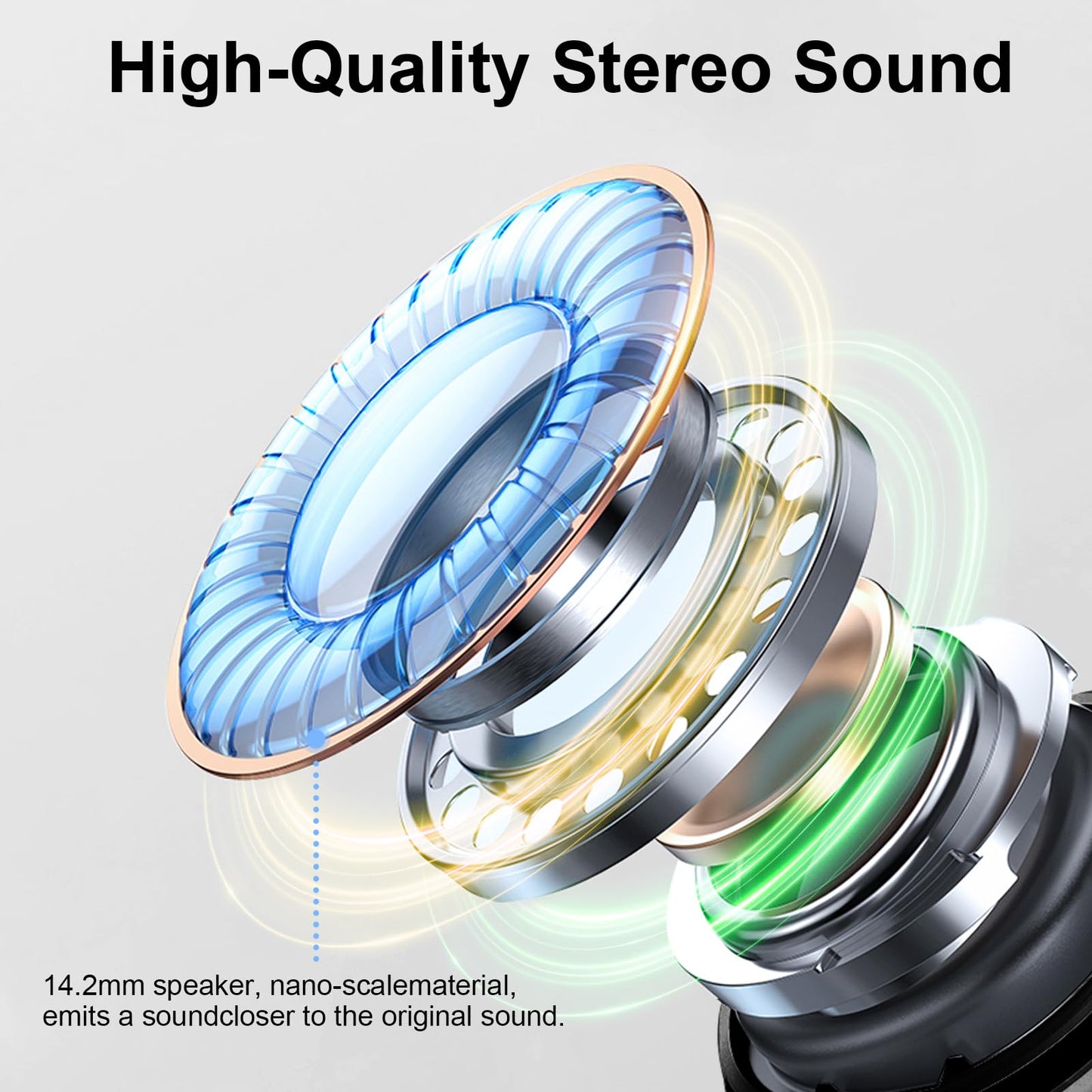 Wireless Earbuds, 2025 Bluetooth 5.4 Headphones 3D Bass Hi-Fi Stereo Ear Buds, 4 ENC Noise Cancelling Mic, 40+Hrs USB-C in-Ear Earphone, IP-X7 Waterproof Sport Workout Gym for Laptop Pad Android iOS