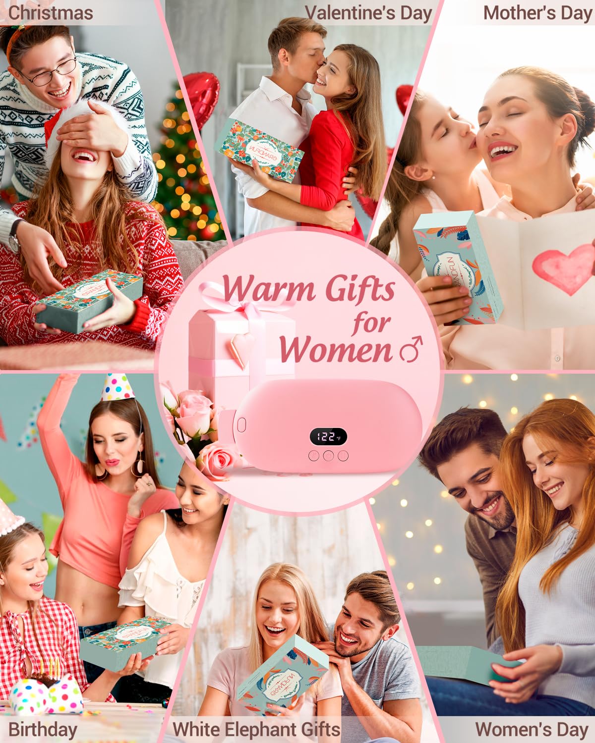 Stocking Stuffers for Women Portable Heating Pad for Period Cramps Cordless Electric Menstrual Heating Pad for Cramp Relief Travel Idea Christmas Gifts for Women Her Mom Teens Girls Mother