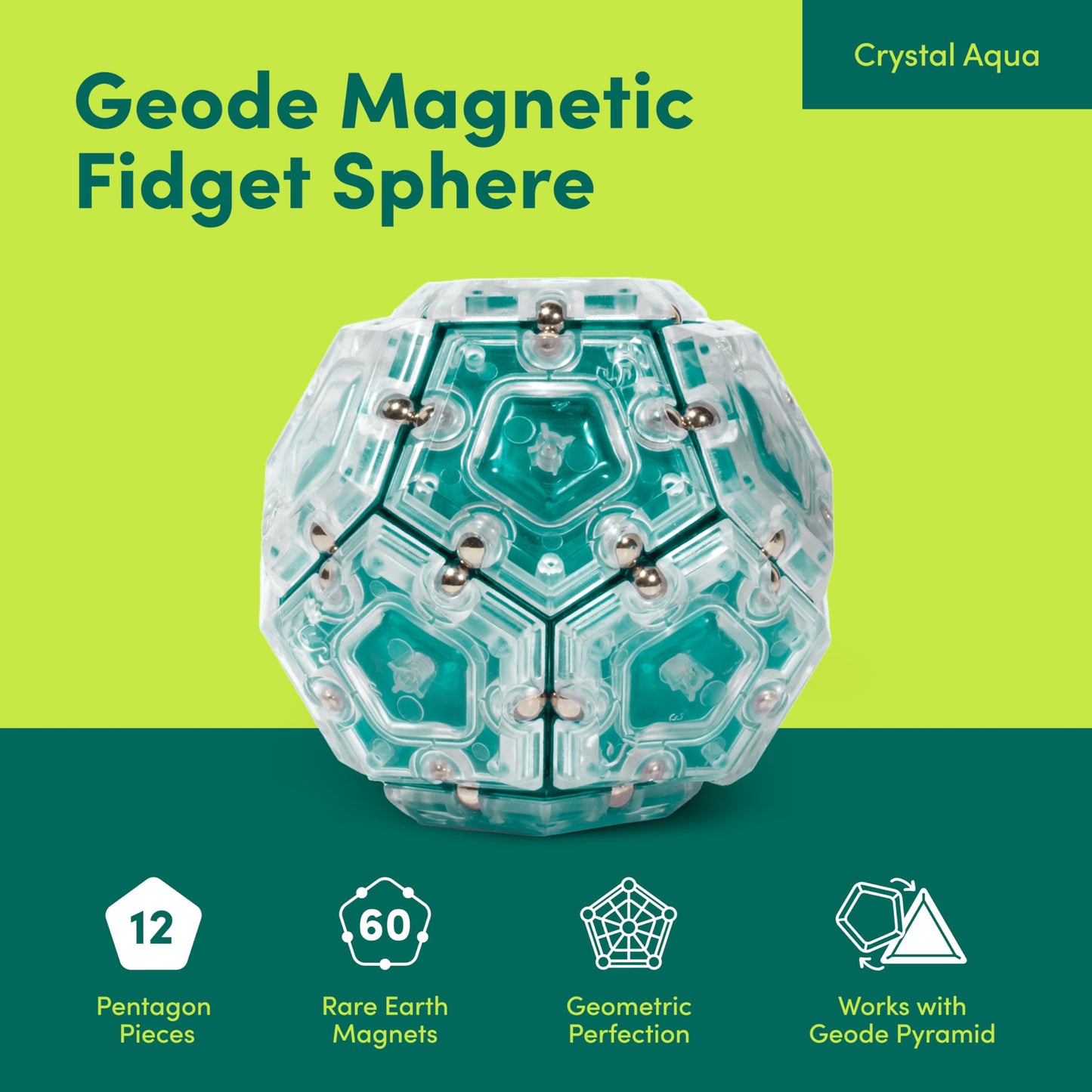 Speks Geode Magnetic Fidget Toy | Sensory Desk Toy for Adults & Teens 14+ | Stress Relief Gift, Easter Basket Stuffer | Sphere, Mile High