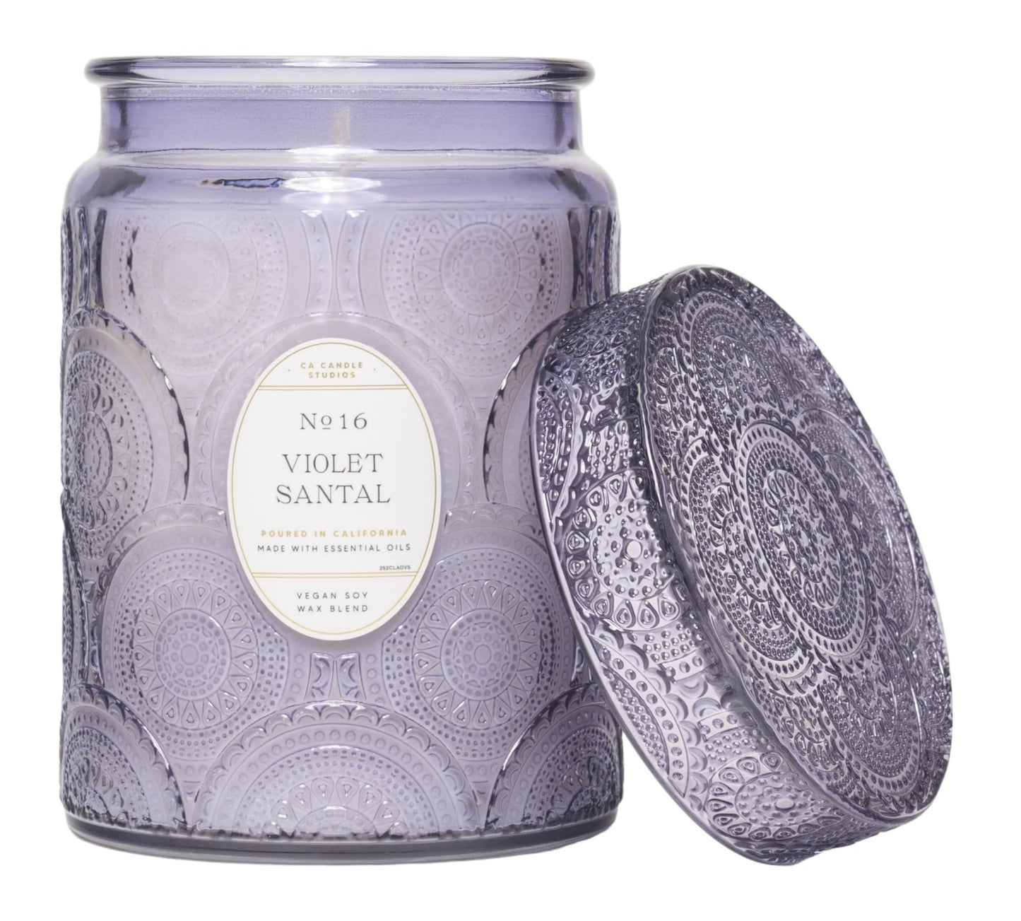 Leoben Co | Violet Santal | Classic Design Collection | 18oz | 80 Hour Burn Time | Made to Set The Mood | Created with Natural Soy Wax and Essential Oils