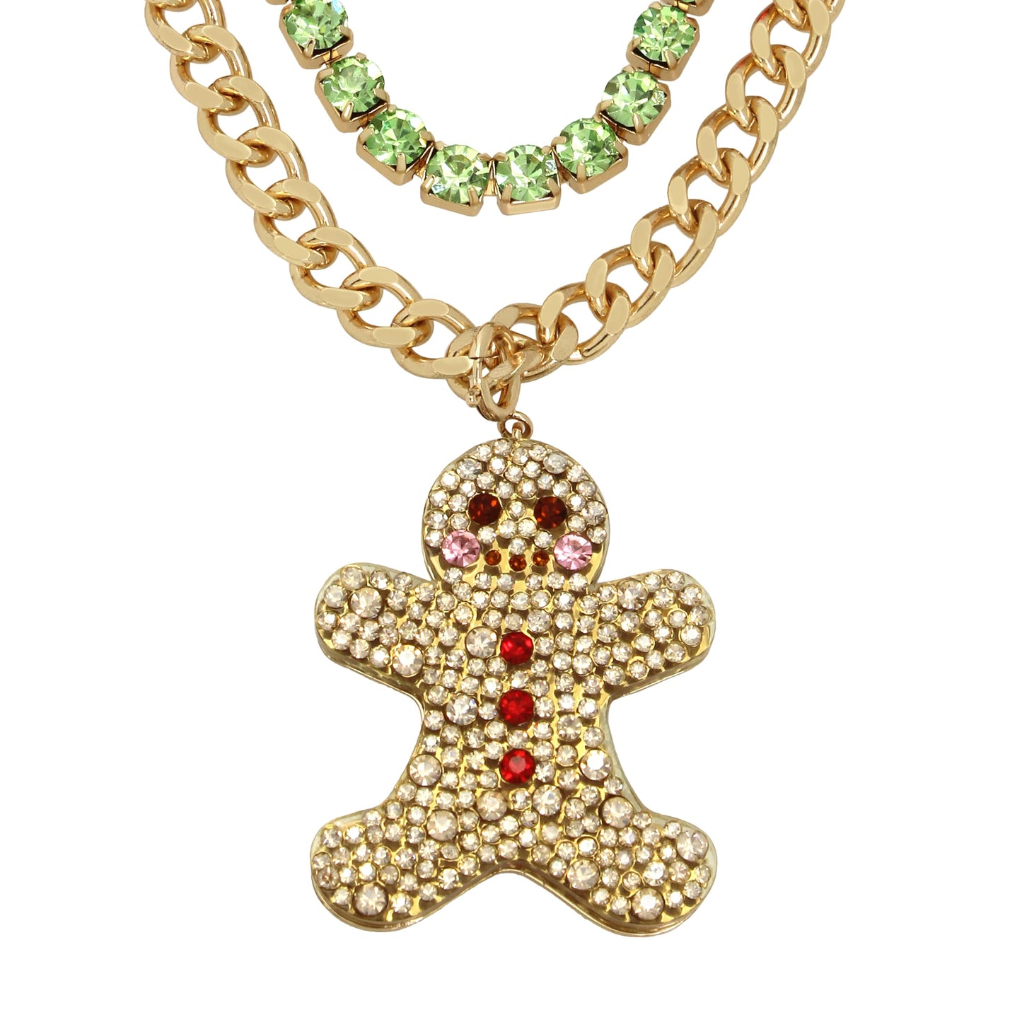 Betsey Johnson Womens Gingerbread Convertible Ornament Necklace