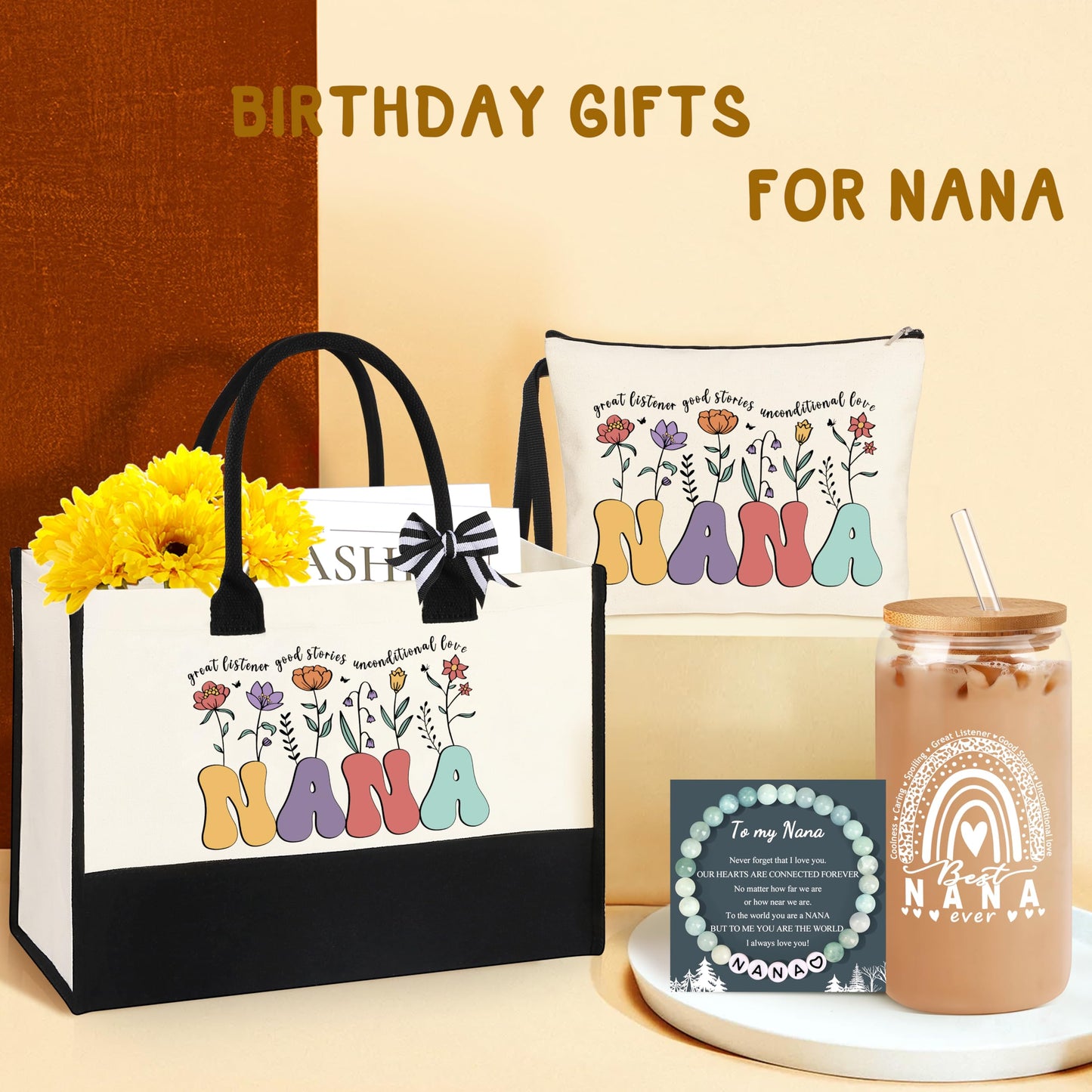 DOGMEM Nana Gifts Set for Grandma, Birthday Gifts for Nana from Granddaughter Grandson Grandchildren Grandkids Best Grandma Gift Set Christmas Gift for Her