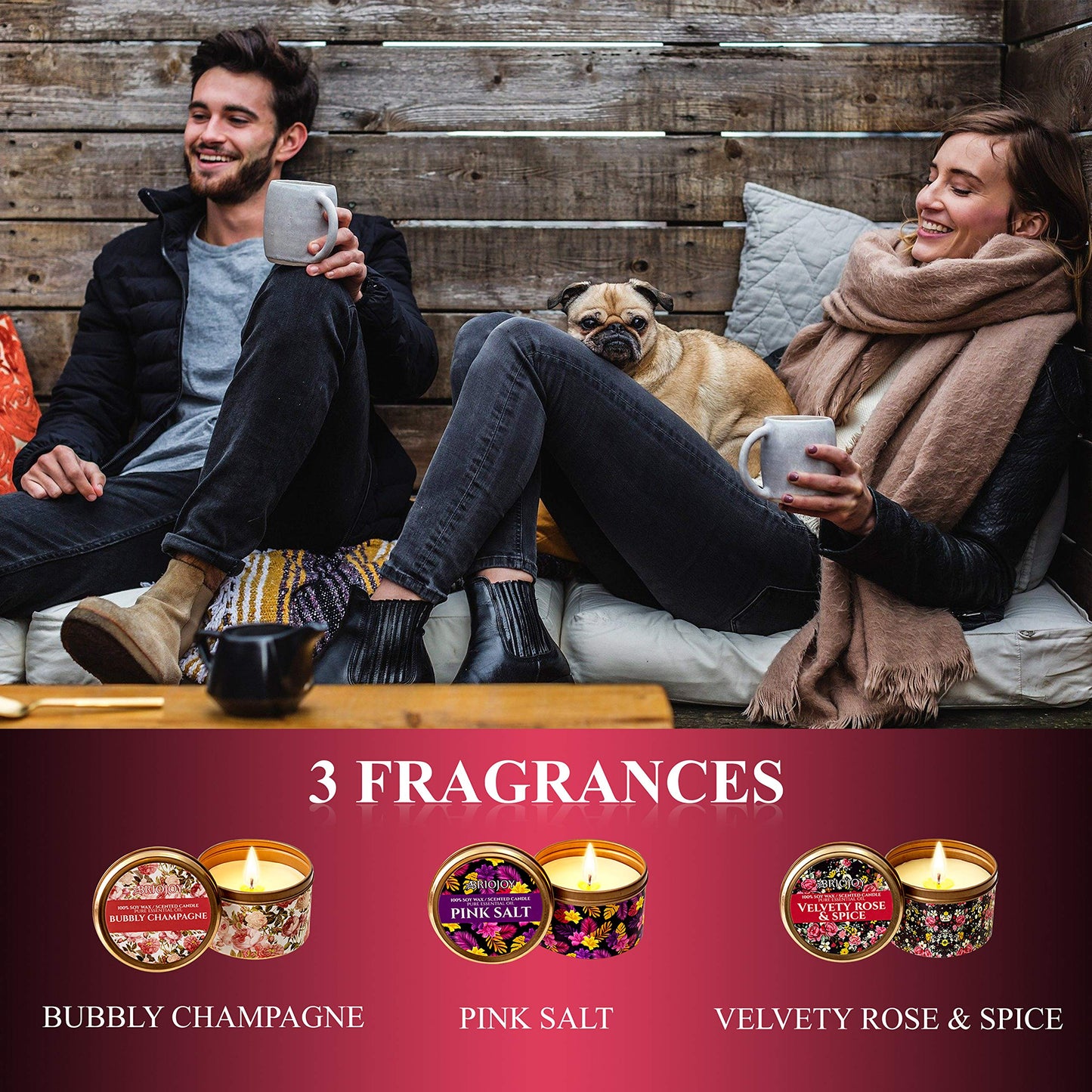 Briojoy Candle Gifts for Women - Unique Mothers Day, Valentines Day, Birthday Gift for Her Mom Wife Sister Girlfriend Daughter - Friendship Gift for Best Friend Bestie Coworker - Natural Soy Candle