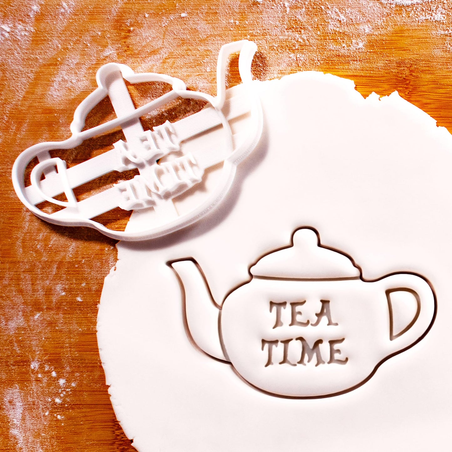 BAKERLOGY TEA TIME Teapot Cookie Cutter - Detailed Biscuit Cutter Design for Baking and Crafts, ideal on fondant, dough, clay