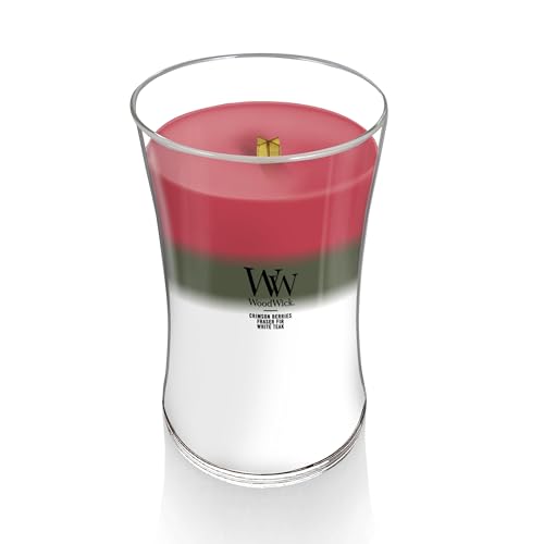 WoodWick Large Hourglass Candle Winter Garland - Premium Soy Blend Wax Pluswick Innovation Wood Wick Made in USA | Holiday Gifts for All