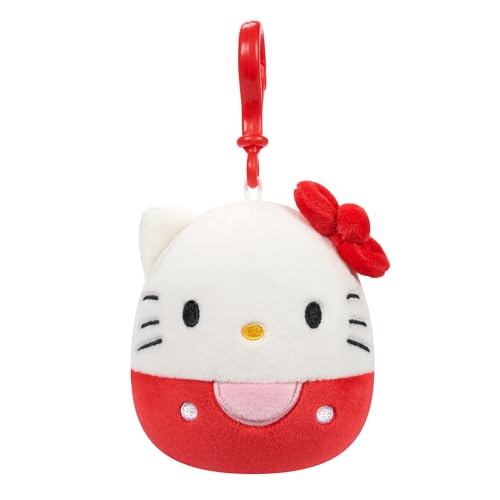 Squishmallows Original Sanrio 3.5-Inch Cinnamoroll, Hello Kitty, Kuromi, + My Melody 4-Pack – Official Jazwares Plush (Clips)