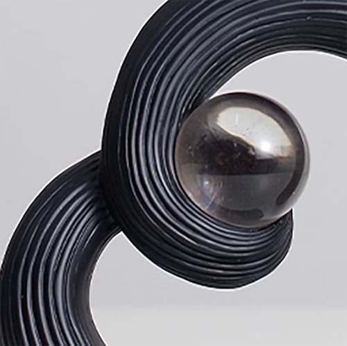 Modern Black and White Ceramic Sculpture - Abstract Art Centerpiece for Dining Table, Coffee Table Decor, Home & Office (Black)