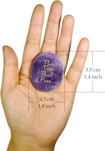 Arwacraft Amethyst Healing Crystal, Encouragement Gift This Too Shall Pass Get Well Soon Gifts For Women Men Thinking Of You Inspirational Calming Gift-B0CWF3TYMRNAMZ