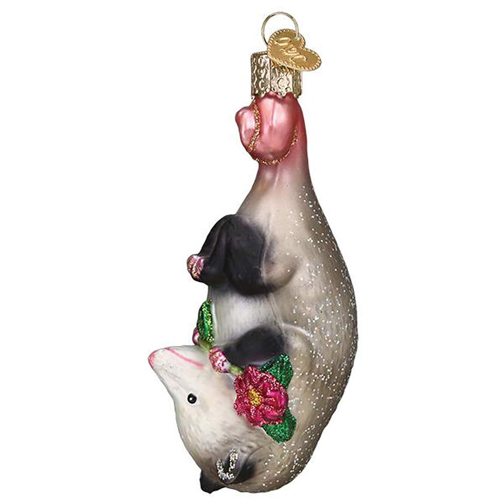 Old World Christmas Ornaments Blossom Opossum Glass Blown Ornaments for Christmas Tree