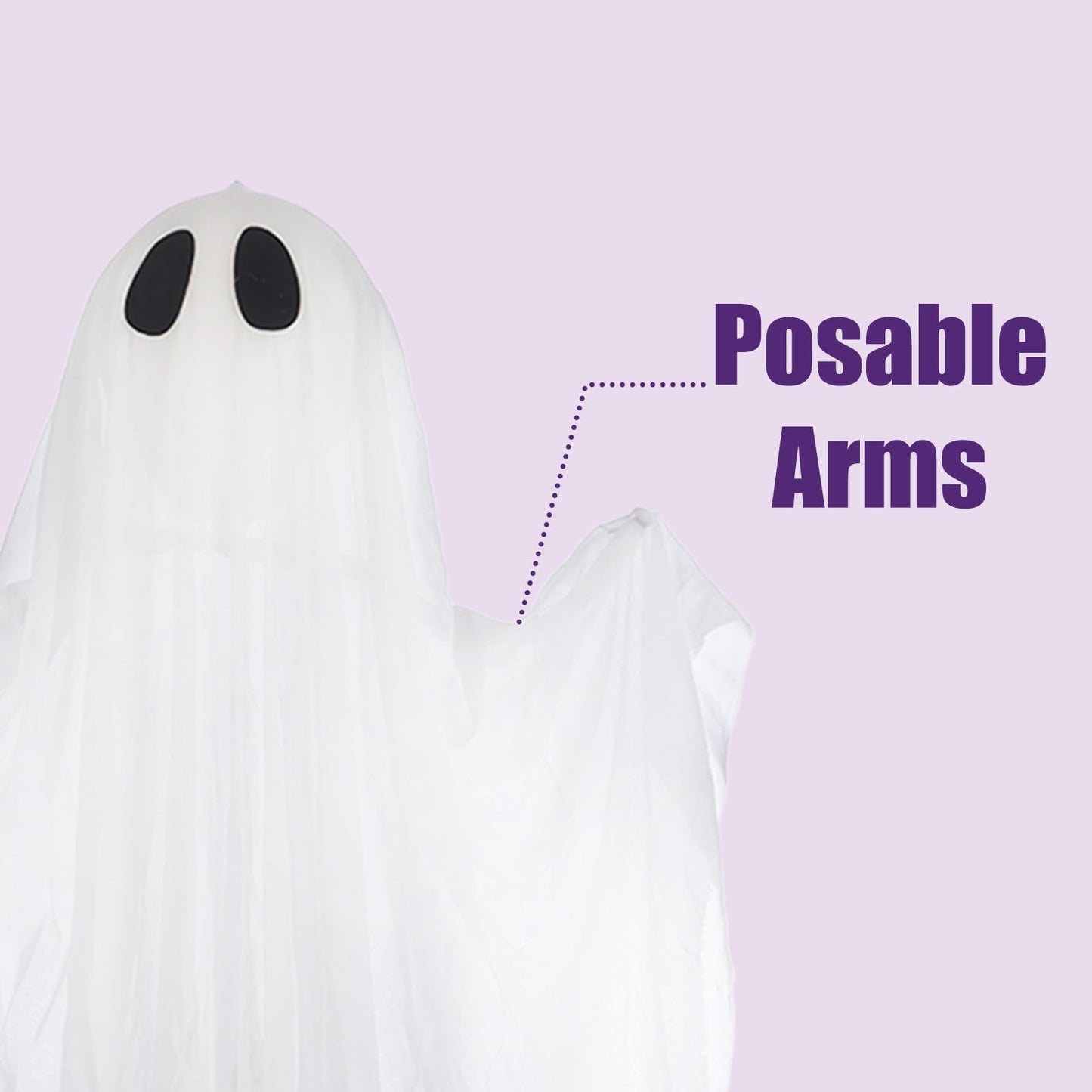 61" Light Up Hanging Ghosts Halloween Flying Ghost with Blue LEDs and Timer Function Porch Yard Garden Tree Party Holiday Decorations