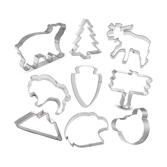 National Forest State Park Cookie Cutter 9 Piece Set from The Cookie Cutter Shop – Tin Plated Steel Cookie Cutters