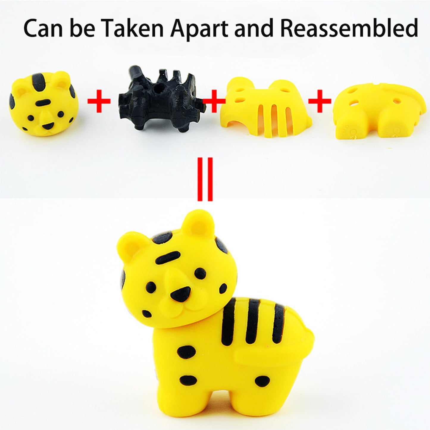 URSKYTOUS 60Pcs Animal Erasers Desk Pets for Kids Animal Pencil Erasers Bulk Puzzle Eraser Toys Gifts for Classroom Prizes,Game Reward,Treasure Box,Easter Egg Fillers,Goodie Bag Stuffers,Party Favors