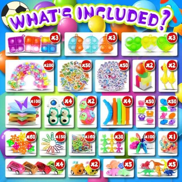 1000pcs Party Favors Goodie Bags for Kids, Fidget Toys Pack, Stocking Pinata Stuffers, Birthday Gifts, Classroom Prize, Treasure Box, Carnival Prizes, Easter Eggs Fillers