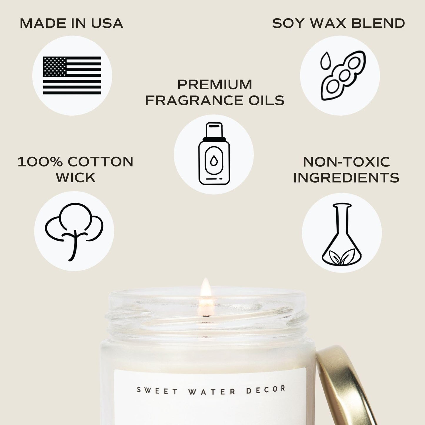Sweet Water Decor Relax Girl, Peppermint, Cedar, Clove, and Eucalyptus Scented Soy Wax Candle for Home | 9oz Clear Jar, 40 Hour Burn Time, Non Toxic, Made in the USA