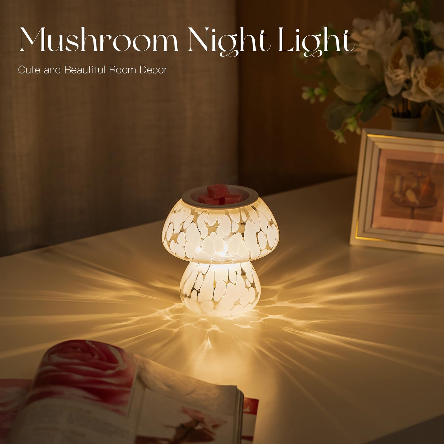 Candeldo Mushroom Wax Melt Warmer: Scentsy Wax Melter Warmer Cute Melter Fragrance Candle Lamp Home Decor Mothers Day Birthday Gift for Women