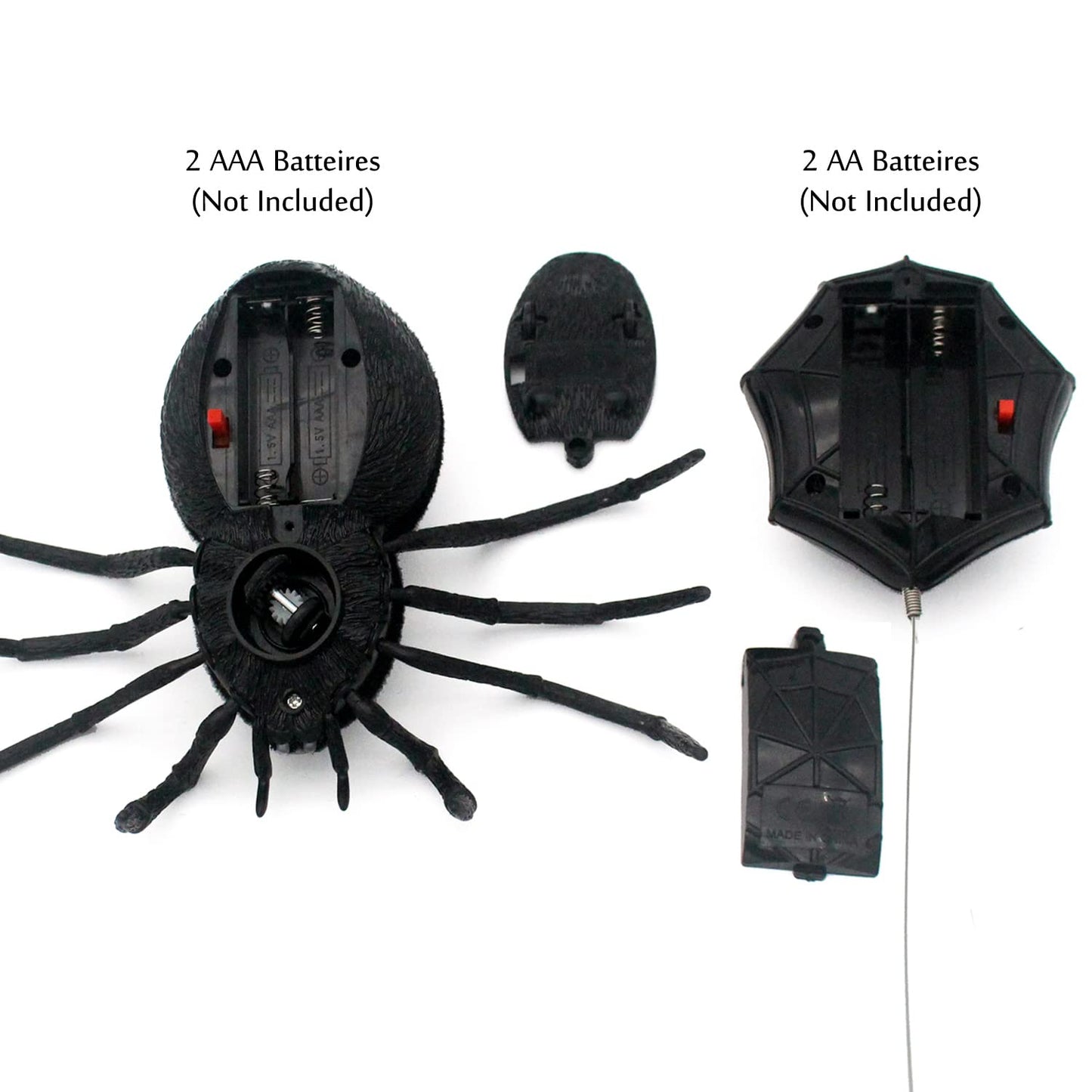 Tipmant RC Spider Remote Control Tarantula Realistic Animal Crawlers Scary Kids Halloween Christmas Prank Gag Toys Birthday Gifts (Black Hair)