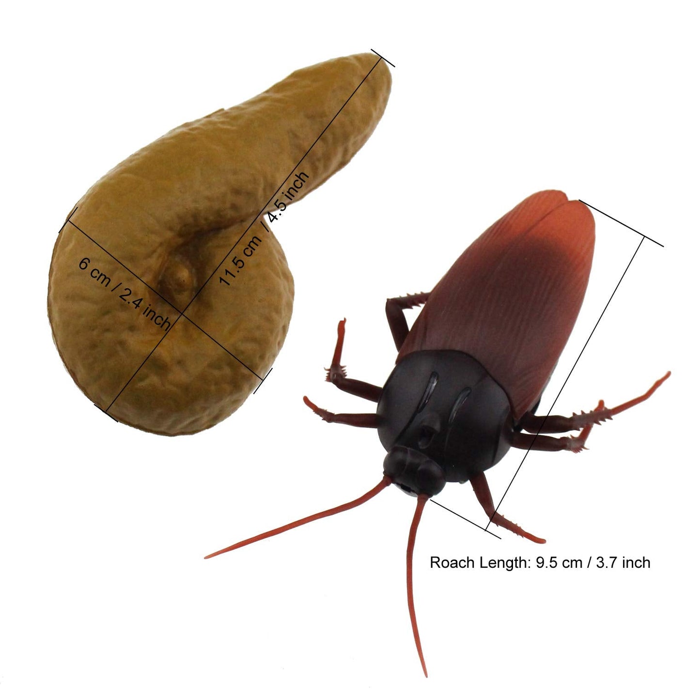 Tipmant RC Cockroach Roach Remote Control Insect Car Realistic Animal Fake Electric Kids Prank Tricky Toy for Halloween Christmas