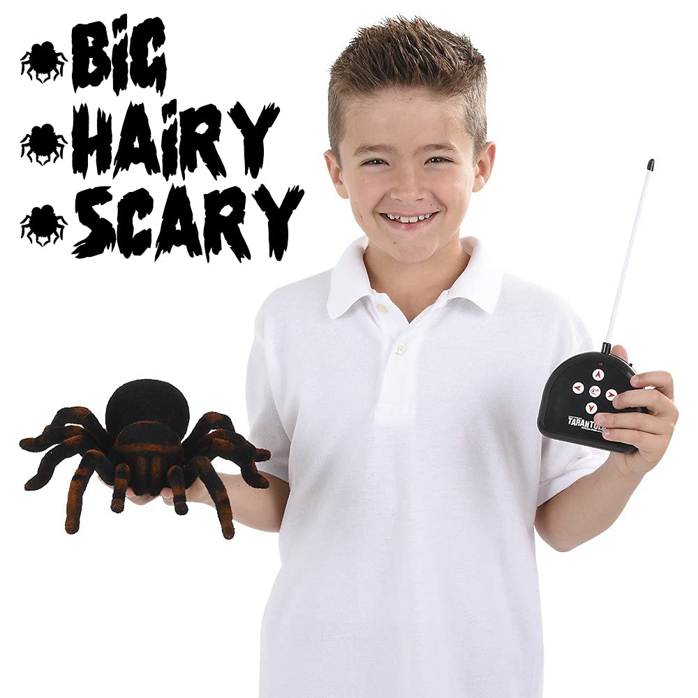 ArtCreativity Remote Control Spider, Includes 1 Tarantula & 1 Controller, Spooky RC Spider Prank Toy with 8 Individually Moving Legs, Furry Texture, and Light Up Eyes, Great Halloween Toy for Kids