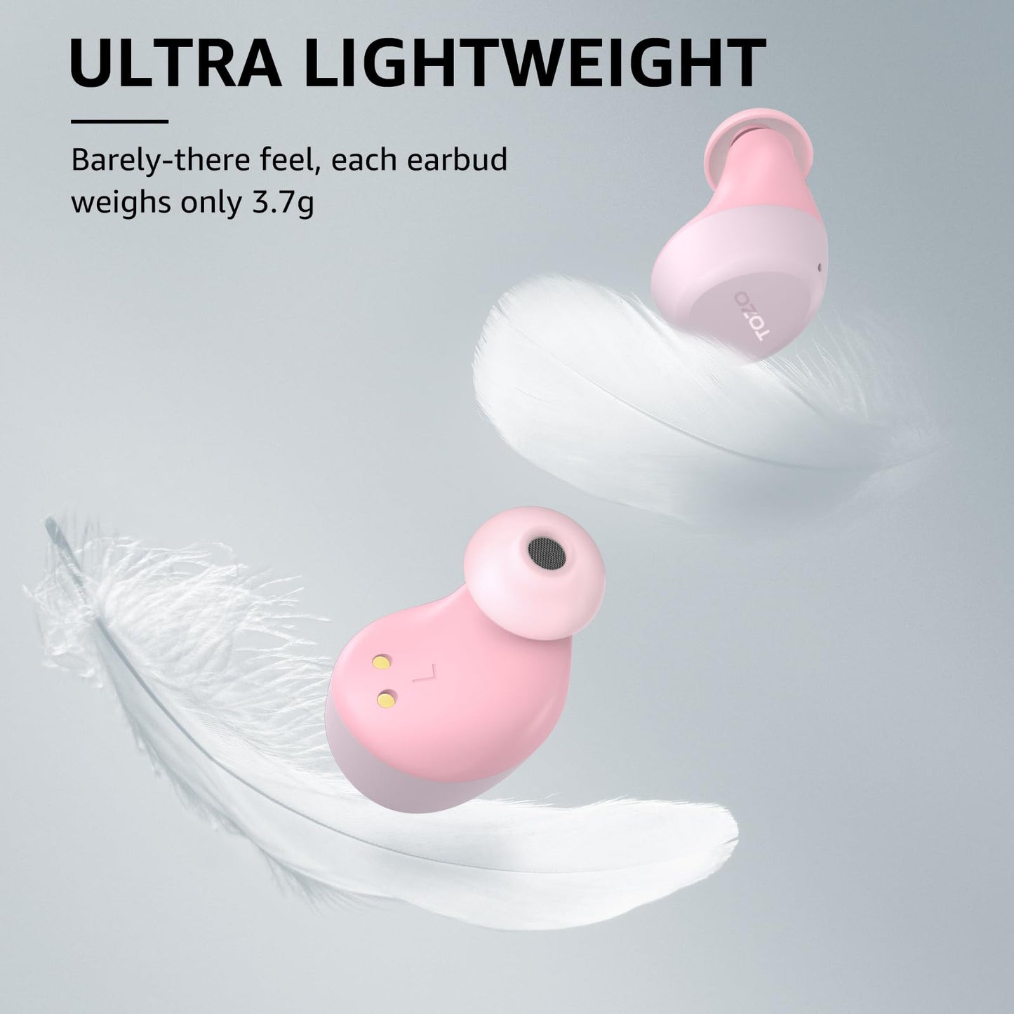 TOZO A1 Wireless Earbuds Bluetooth 5.3 Light Weight in Ear IPX5 Waterproof Headphones 2 Mic for AI Calls, Immersive Premium Sound Bass Headset with Charging Case, 32 Presets EQ Customization via App