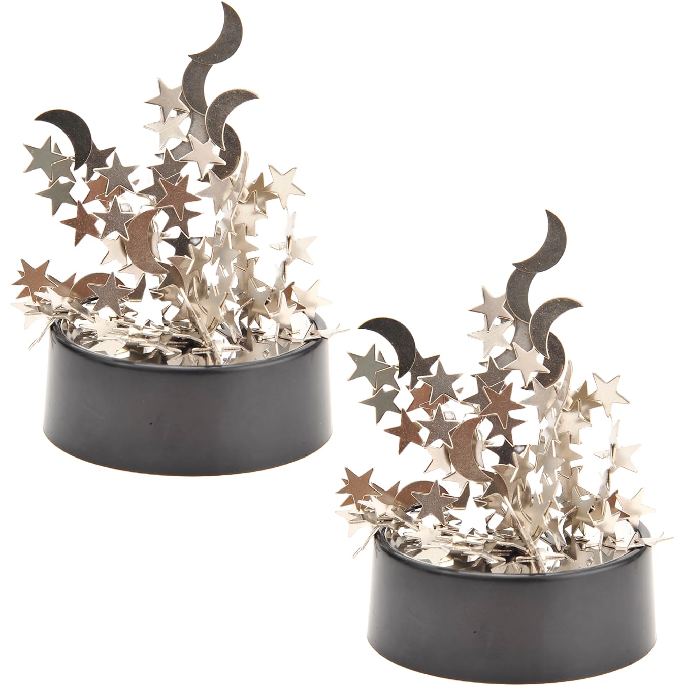 PowerTRC Magnetic Desktop Sculpture (Moons and Stars) | Mini Magnetic Art Decoration for Desktop | Fun Stress Relief Office Gift (2 Packs)