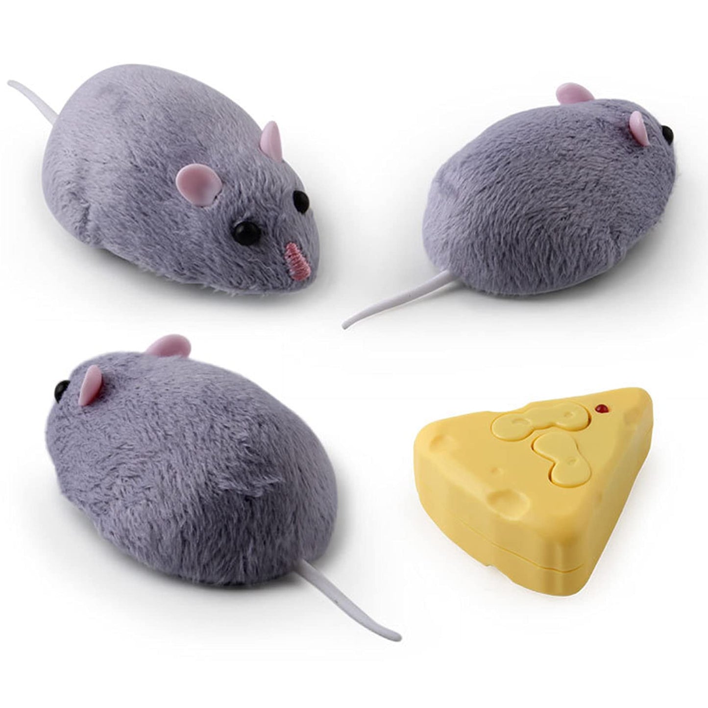 Tipmant Mini Sized RC Mice IR Remote Control Rat Mouse Animal Prank Joke Scary Trick Toys for Cat Dog Kids Christmas Birthday Gifts (Grey)