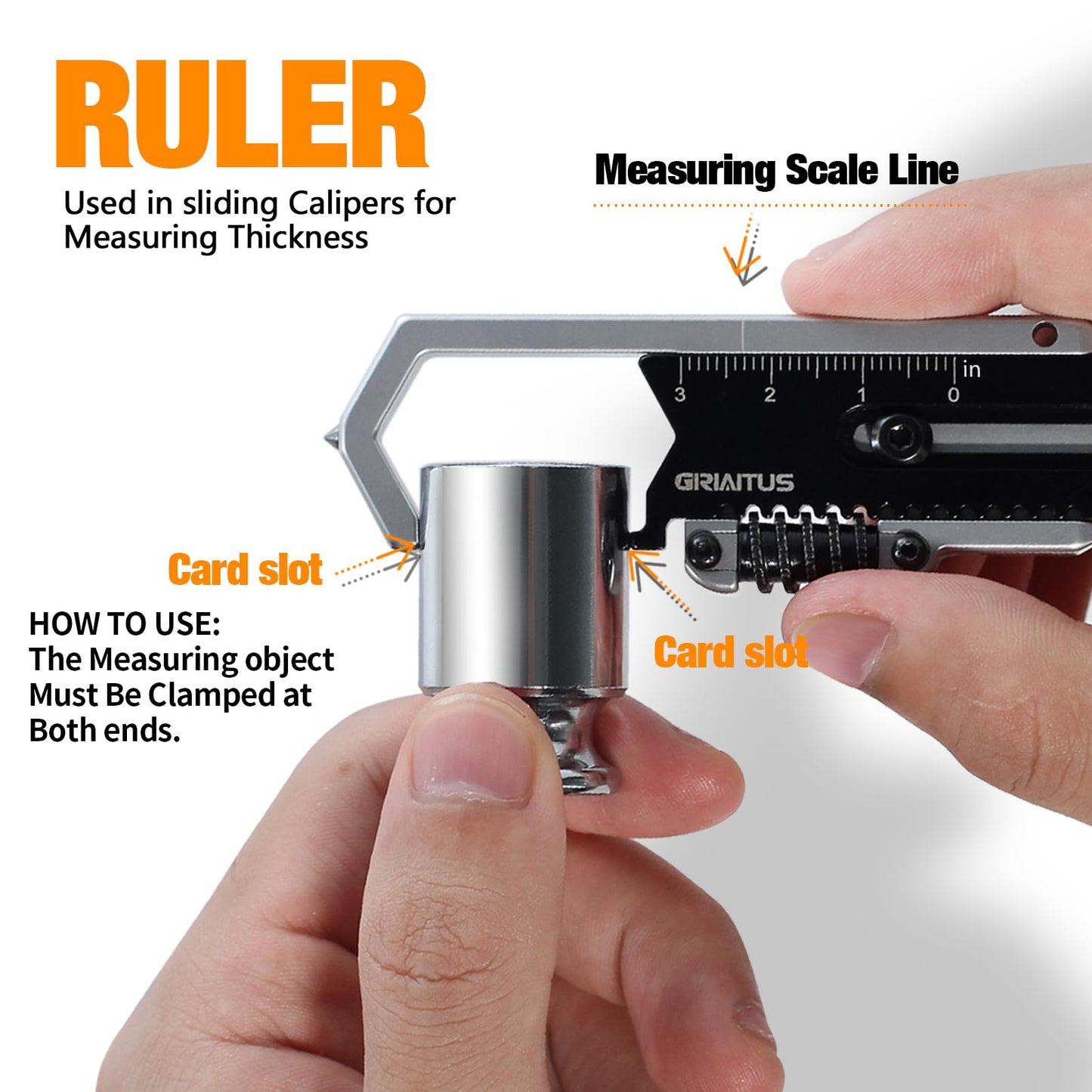 Small Multitool Wrench 9 in 1 Pocket Adjustable Wrench for Screw with Mini Pry Bar Nail Puller Keychain Tool Caliper Measuring Ruler Glass Breaker EDC Gadget Survival Gear for Men Cycling Hiking