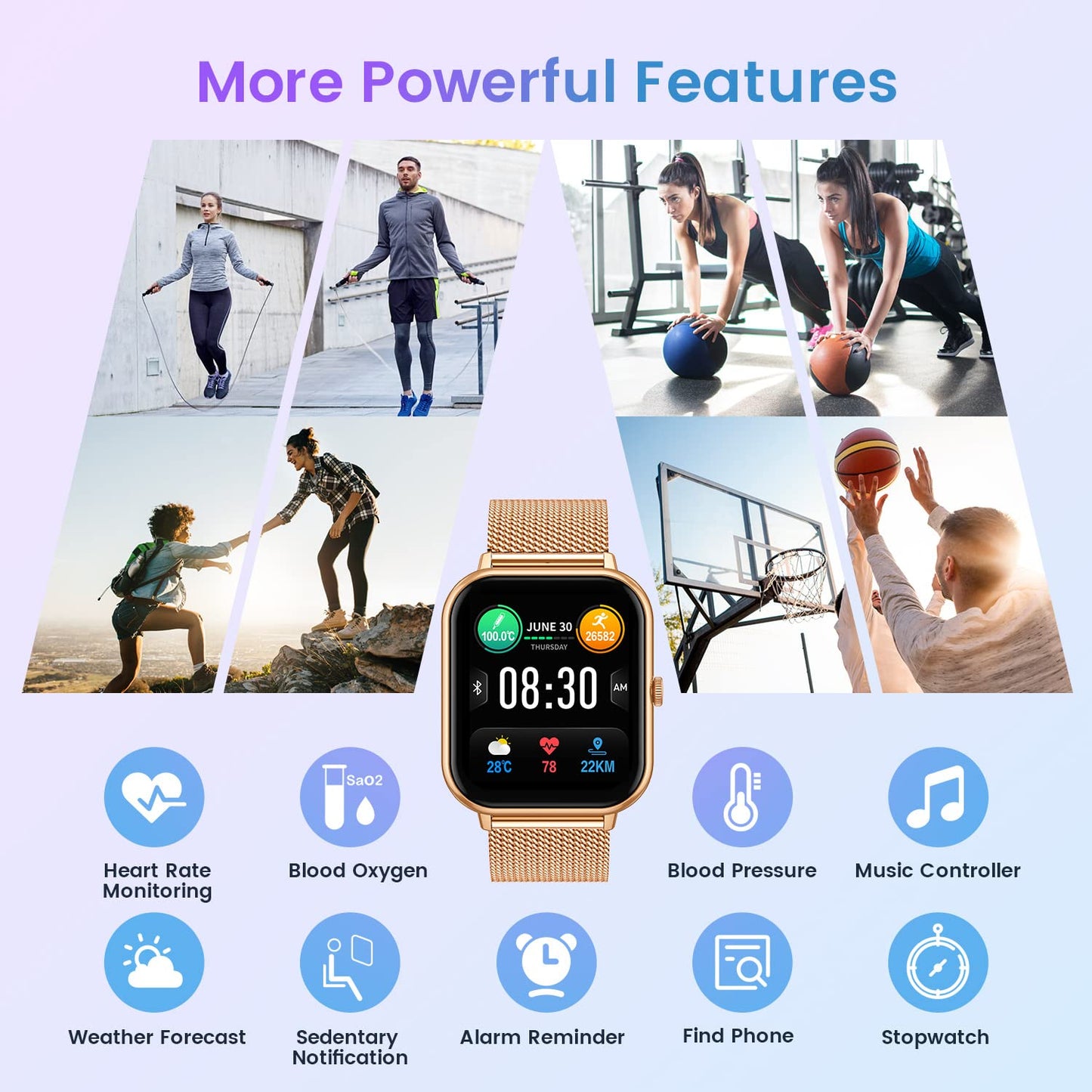 Smart Watch for Women Fitness Tracker: 1.83 Inch Bluetooth Call Smartwatch with Blood Oxygen Blood Pressure Monitor Compatible with Android Ios 100+ Sport Mode Heart Rate Steps Counter Waterproof Ip67