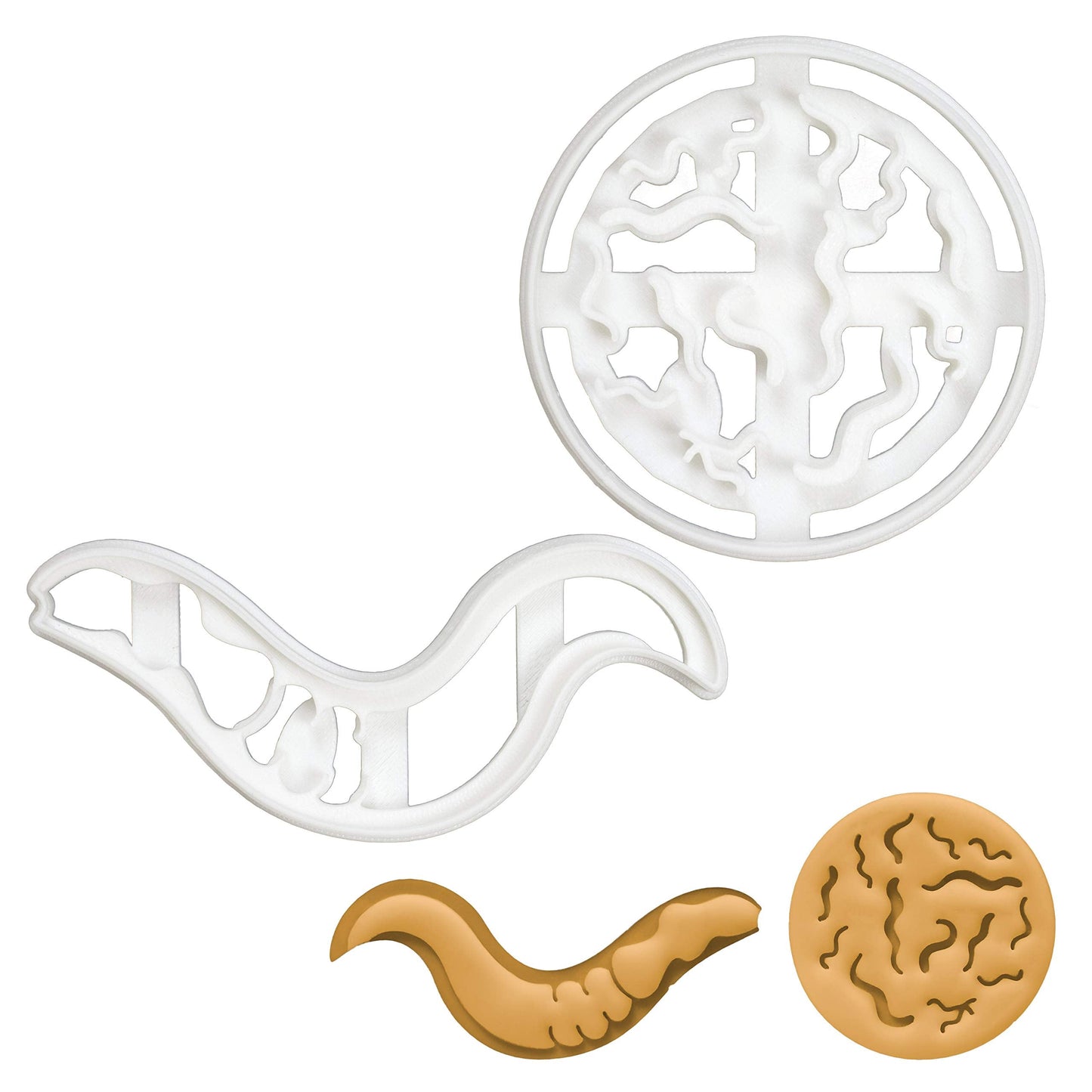 Set of 2 C. Elegans (Caenorhabditis Elegans) cookie cutters, 2 pieces - Bakerlogy