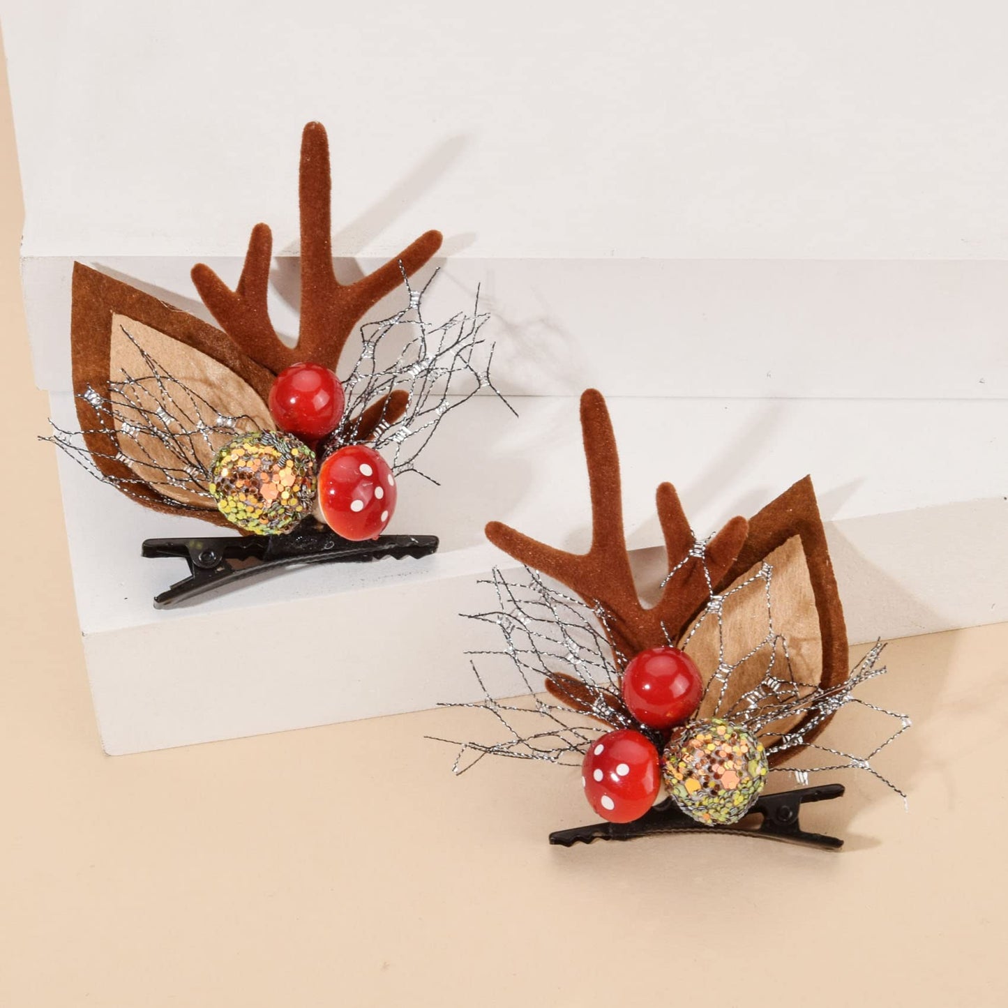 TOECWEGR Christmas Reindeer Antlers Headband Hair Clips Hair Hoop Girl Holiday Beauty Headdress (Christmas 9750s51M)