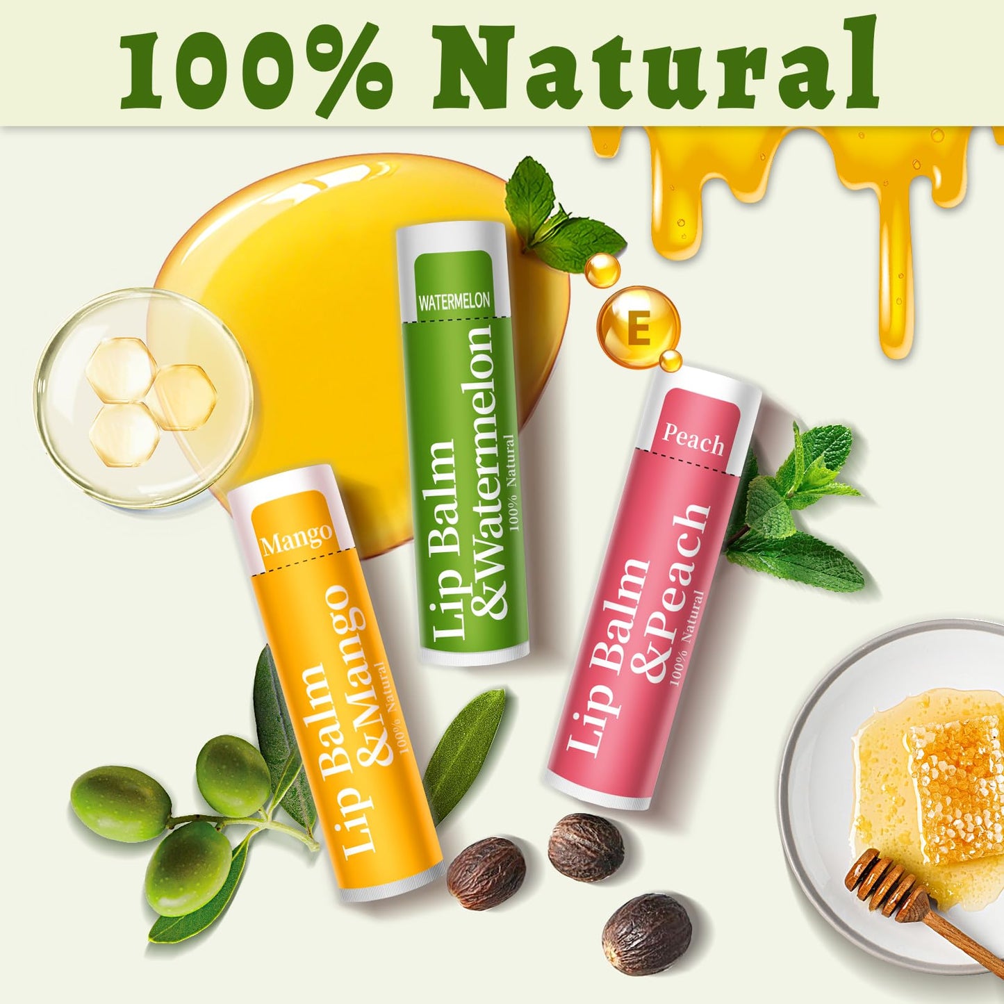 RBUGR 126 Pcs Lip Balm Bulk, 12 Flavored Pack of Lip Balms Pack Natural Moisturising Organic Lip Balm Set for Cracked Lips, Bulk Gifts Stocking Stuffers Party Favors(4.2g/0.15oz)