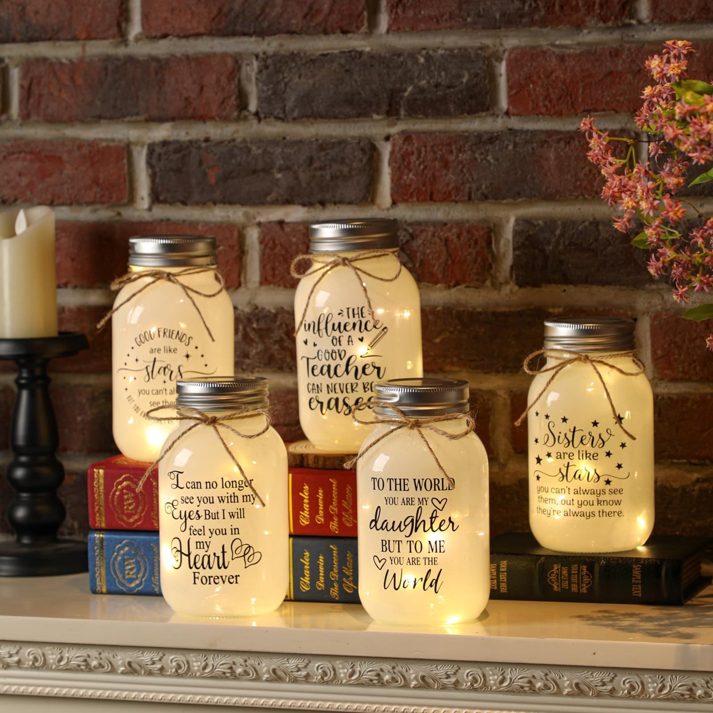 Maracco Friendship Gift, Mason Jar Night Lights for Friends, Best Friends Gift for Women, BFF, Coworker, Birthday Thanksgiving Gifts for Friends