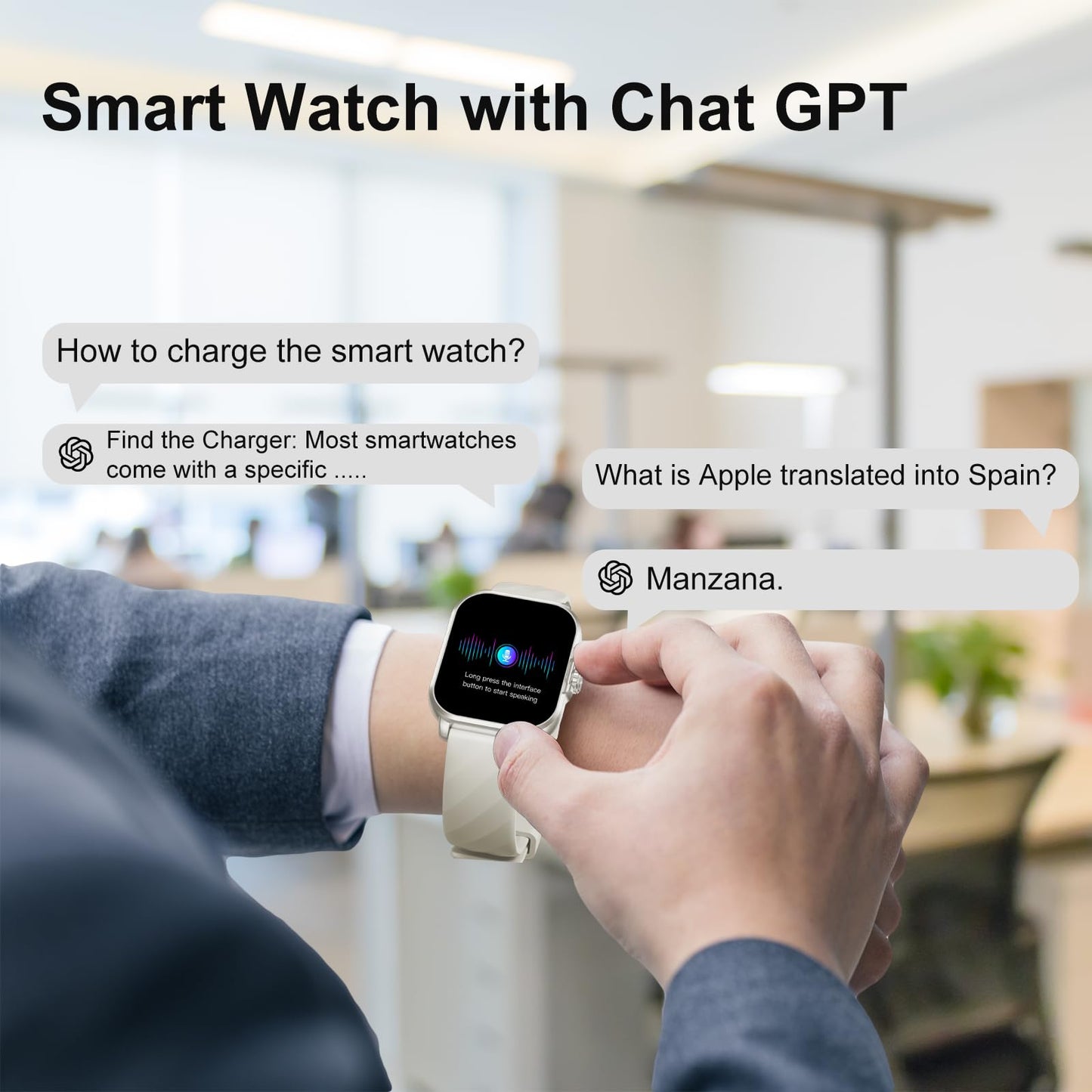 Smart Watches for Women Men Fitness Tracker Watch 2.04 HD Screen Sport Watch with ChatGpt AI Voice 3 Bands Step Counter 24/7 Heart Rate Sleep Monitor Smartwatch for Android iOS (Silver)