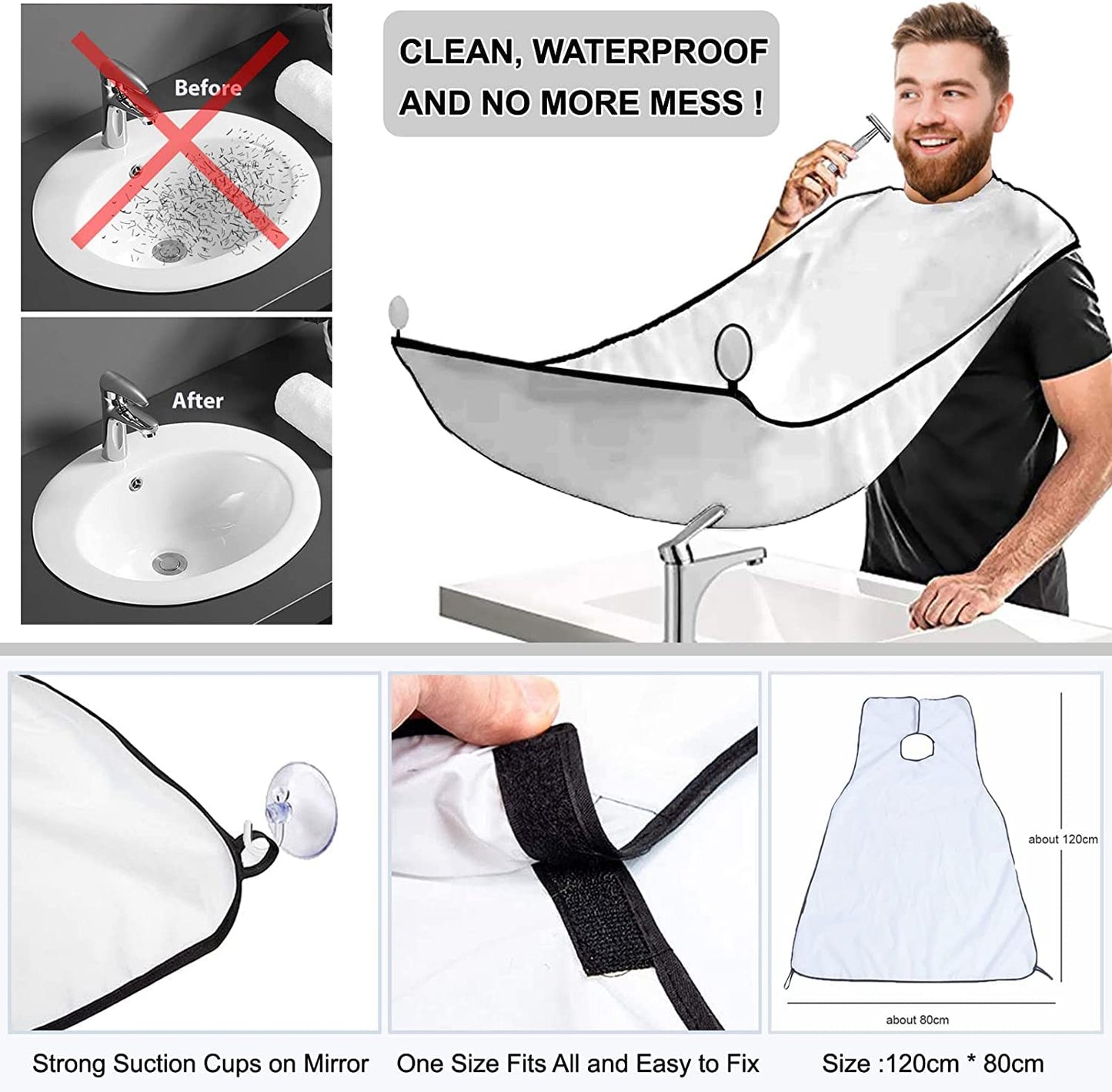 Shaving Kit for Men, Include Safety Razor, Sandalwood Cream, Aftershave, Pre Shave Oil, Shaving Brush and Bowl, Shaving Apron Bib -Unique Gifts for Him Stocking Stuffers