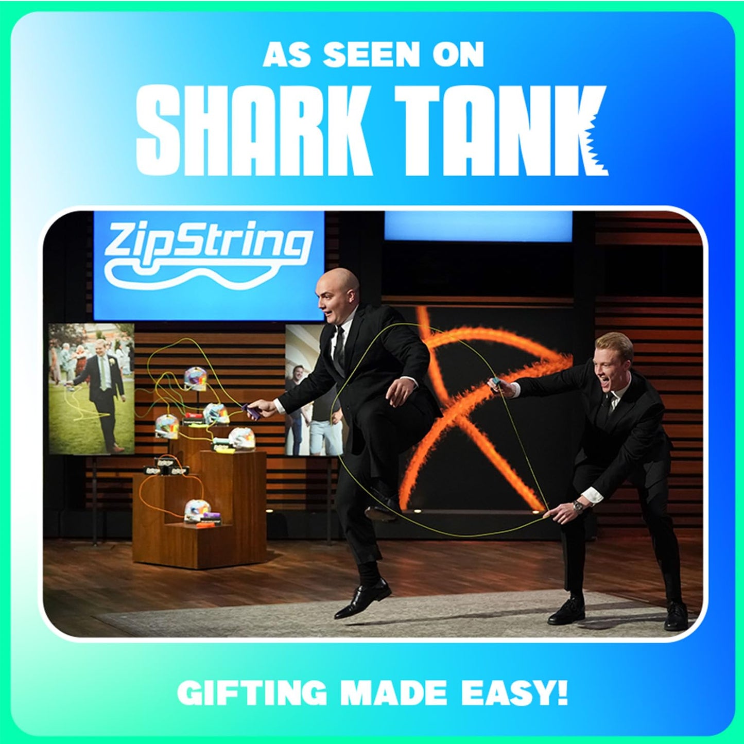 ZipString Original - As Seen on Shark Tank - Classic Rope Launcher Toy, Perfect for Kids & Adults - Fly a String Loop in The Air for Endless Tricks & Fun, Wonderment Awaits, Aesthetic Aqua