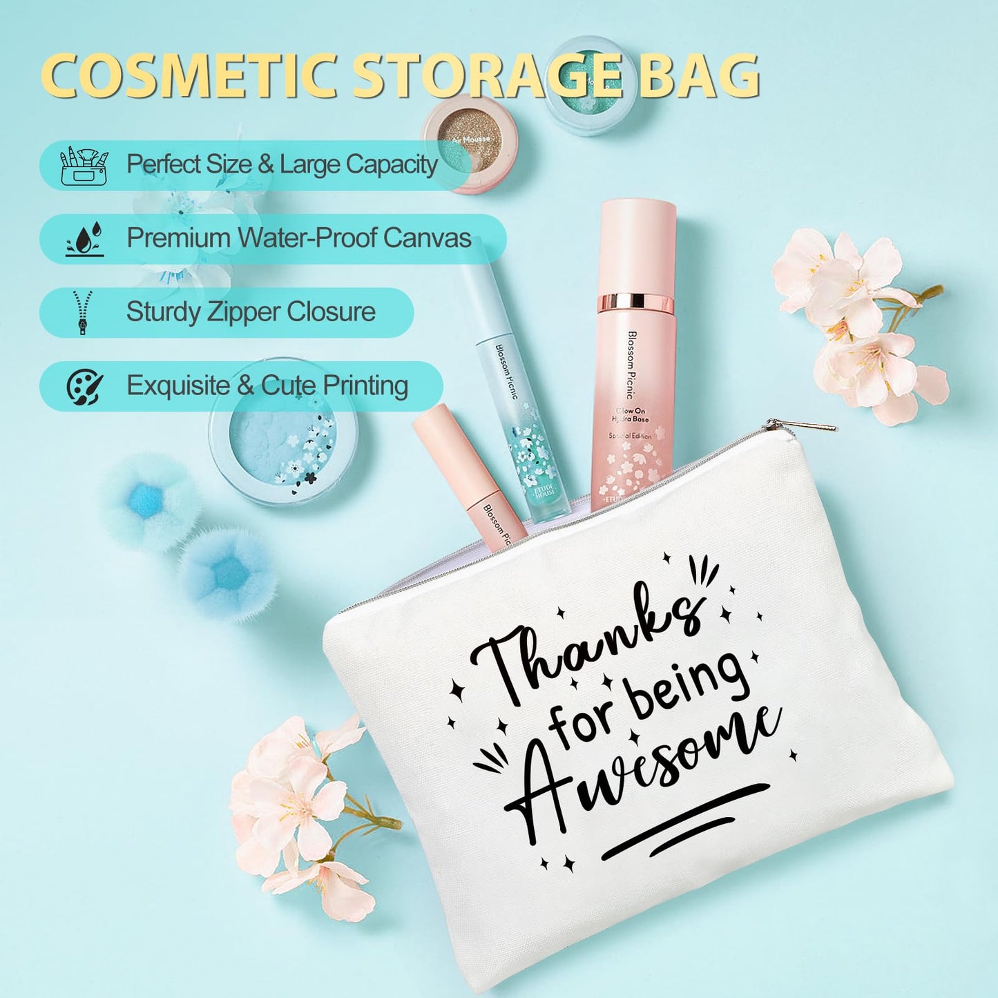 Suhctuptx Thank You Gifts for Women, Employee Appreciation Gifts, Appreciation Gift for Coworkers Teachers Employees, Gratitude Basket with Canvas Tote Bag Thank You for Being Awesome Tumbler
