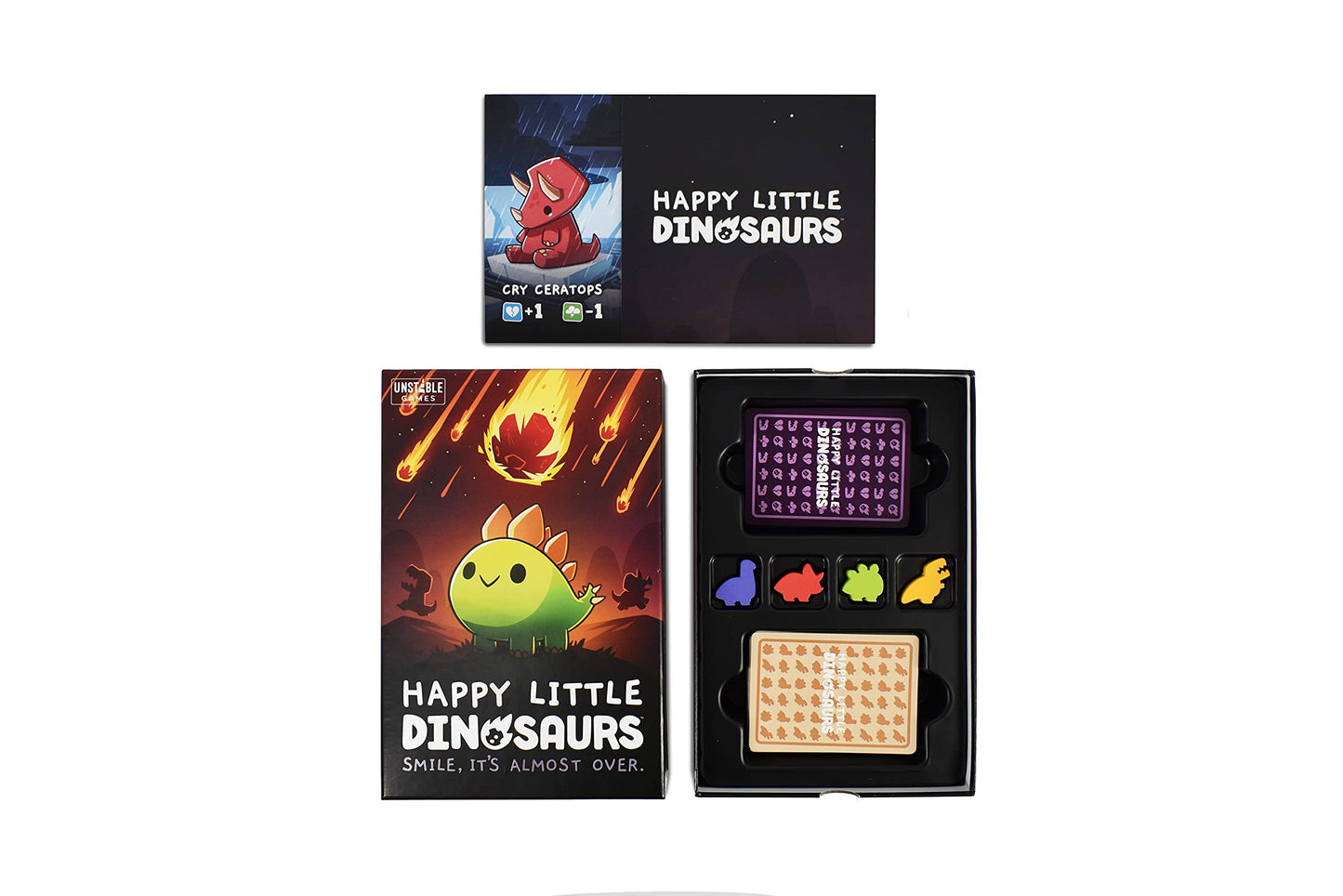 Unstable Games - Happy Little Dinosaurs Base Game - Competitive Sabotage Funny Family Card Game For Kids, Teens, Adults - 2-4 Players