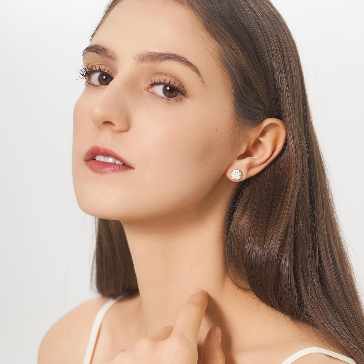 Moissanite Earrings Studs 1ct-3ct for Women/Men, 925 Sterling Silver with 18K White Gold Plated Hypoallergenic Flat Back Birthday Gifts for Women Girlfriend Wife Engagement VVS1 Lab Created Jewelry