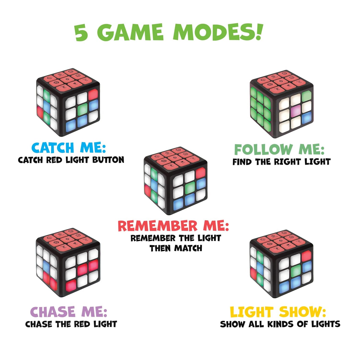 Winning Fingers Flashing Cube Electronic Memory and Brain Game - 4-in-1 Handheld Stem Toys for Kids - Cool Gadgets, Games for Boys and Girls - Fun Family Game for Kids Ages 6-12 - Educational Gift Toy