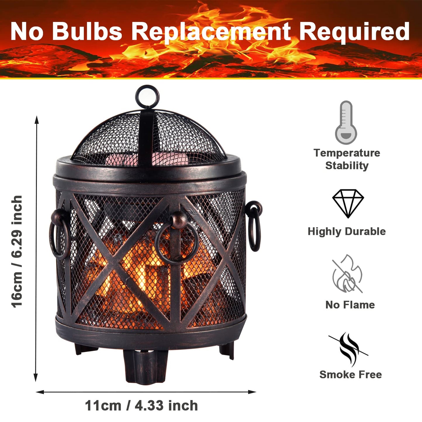 Dicimi Wax Melt Warmer,4-in-1 Electric Wax Melter,Oil Burner,Fireplace Wax Warmers, for Home Office Bedroom Aromatherapy Present and Decorations (Bronze, Fireplace Stove)