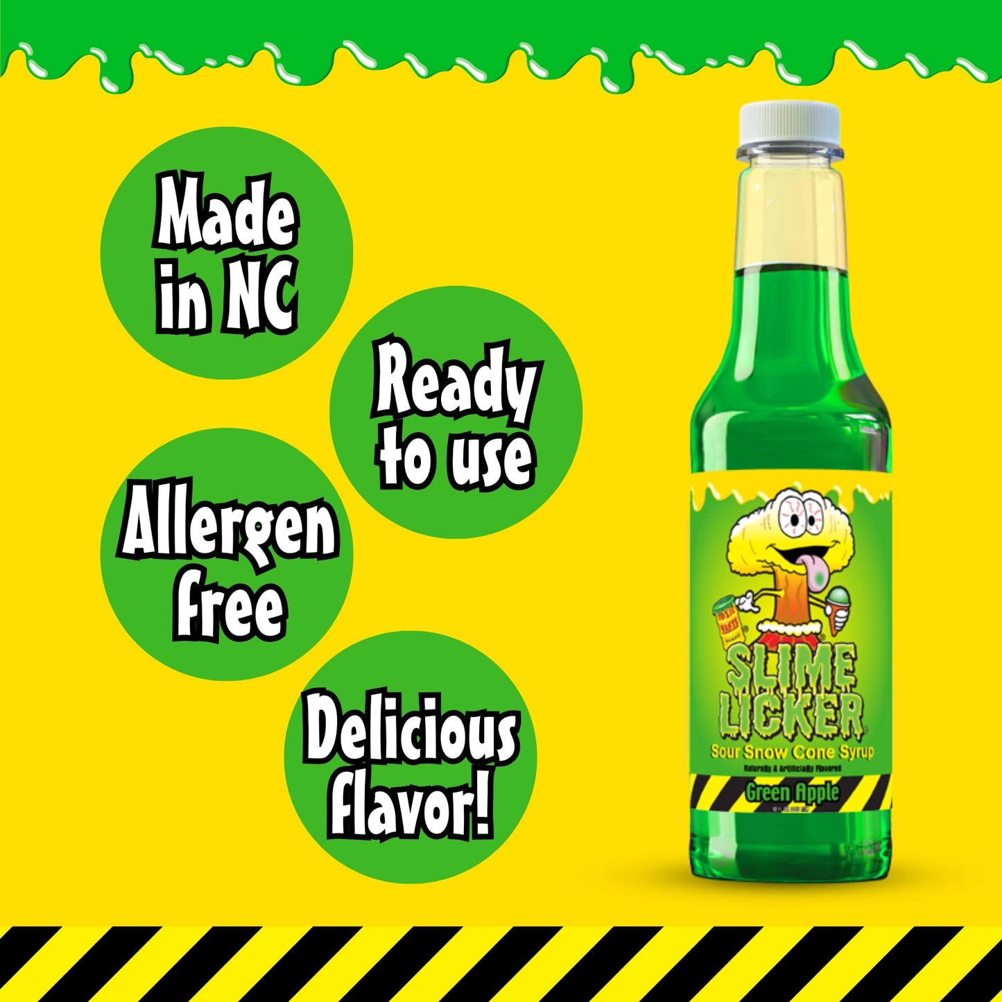 TOXIC WASTE Sour Snow Cone Bundle – Mini Manual Ice Shaver Machine bundled with 3 Bold Syrups (Cherry, Blue Razz, Green Apple) – No Electricity Needed, DIY Stickers, Cups Included – Fun for Kids & Par