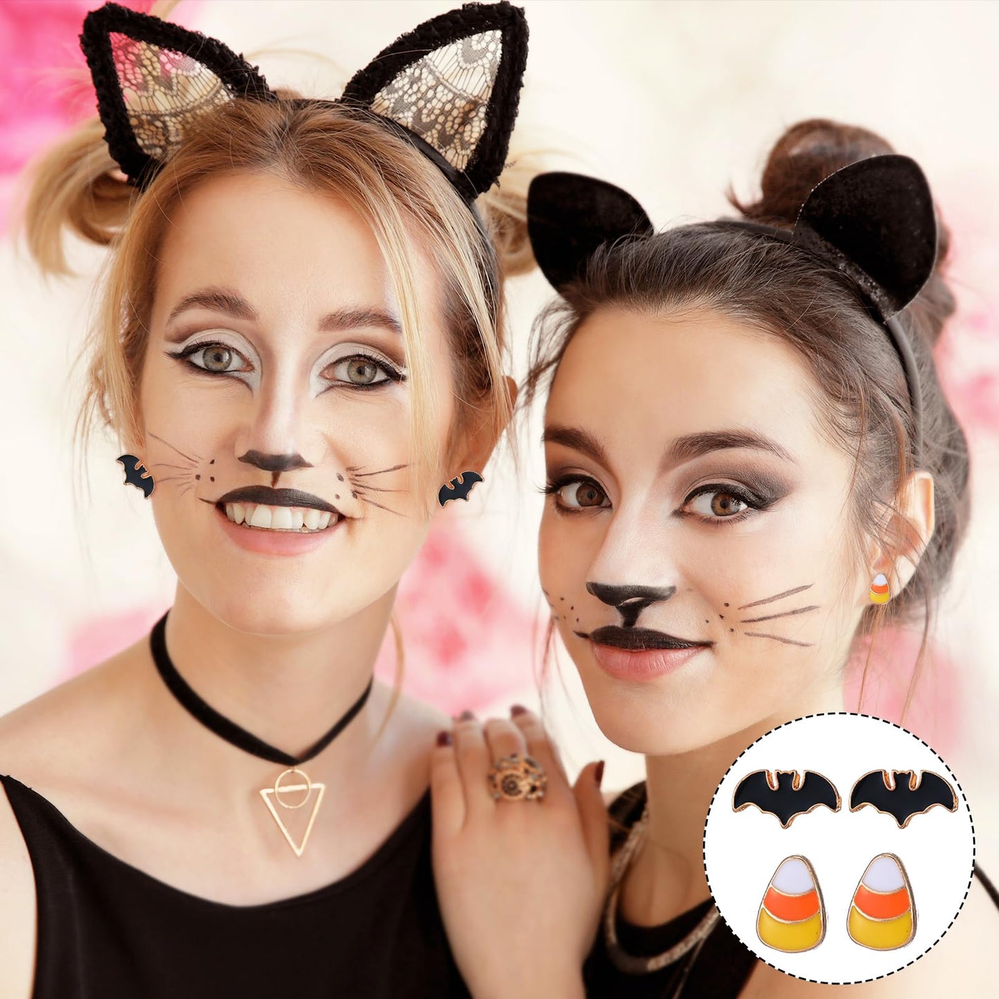 Riceshoot 72 Pairs Holiday Earrings for Women Fall Halloween Thanksgiving Dangle Earrings Variety Pack Cute Christmas Earring Bulk for Women Teacher Holiday Party Favors Gifts(Ear Studs)