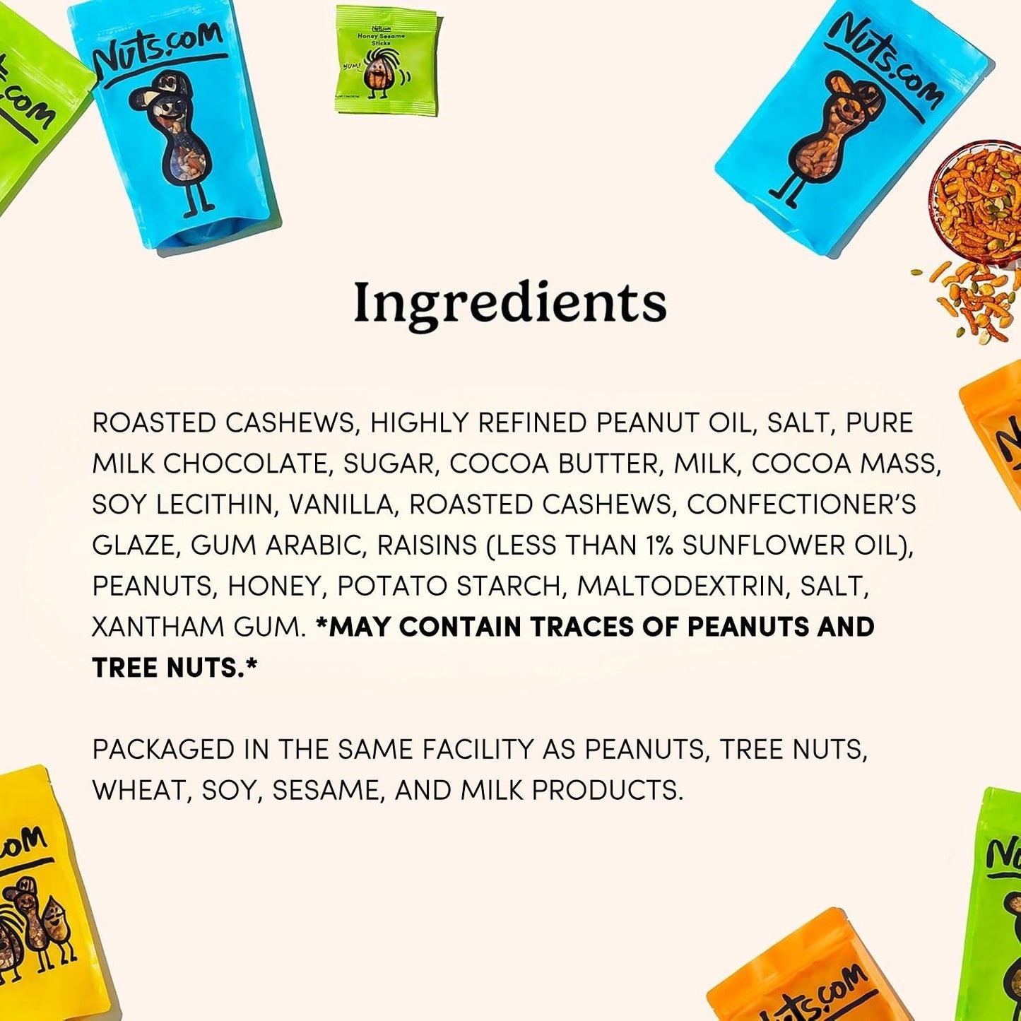 Nuts.com – Sweet and Salty Gift Tray for Summer and Festive Gifts — Healthy Snack Sampler Box, 1.25 Lbs of Roasted Cashews, Peanuts, Chocolate-Covered Raisins