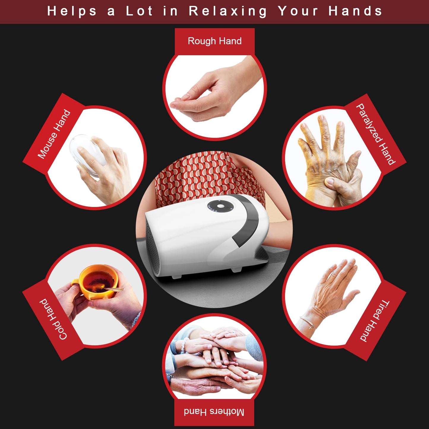 Xllent Hand Massager with Compression & Heating,Birthday Gifts for Women Men Mom Grilfrend - Electric Hand Massager for Arthritis and Carpal Tunnel(White)