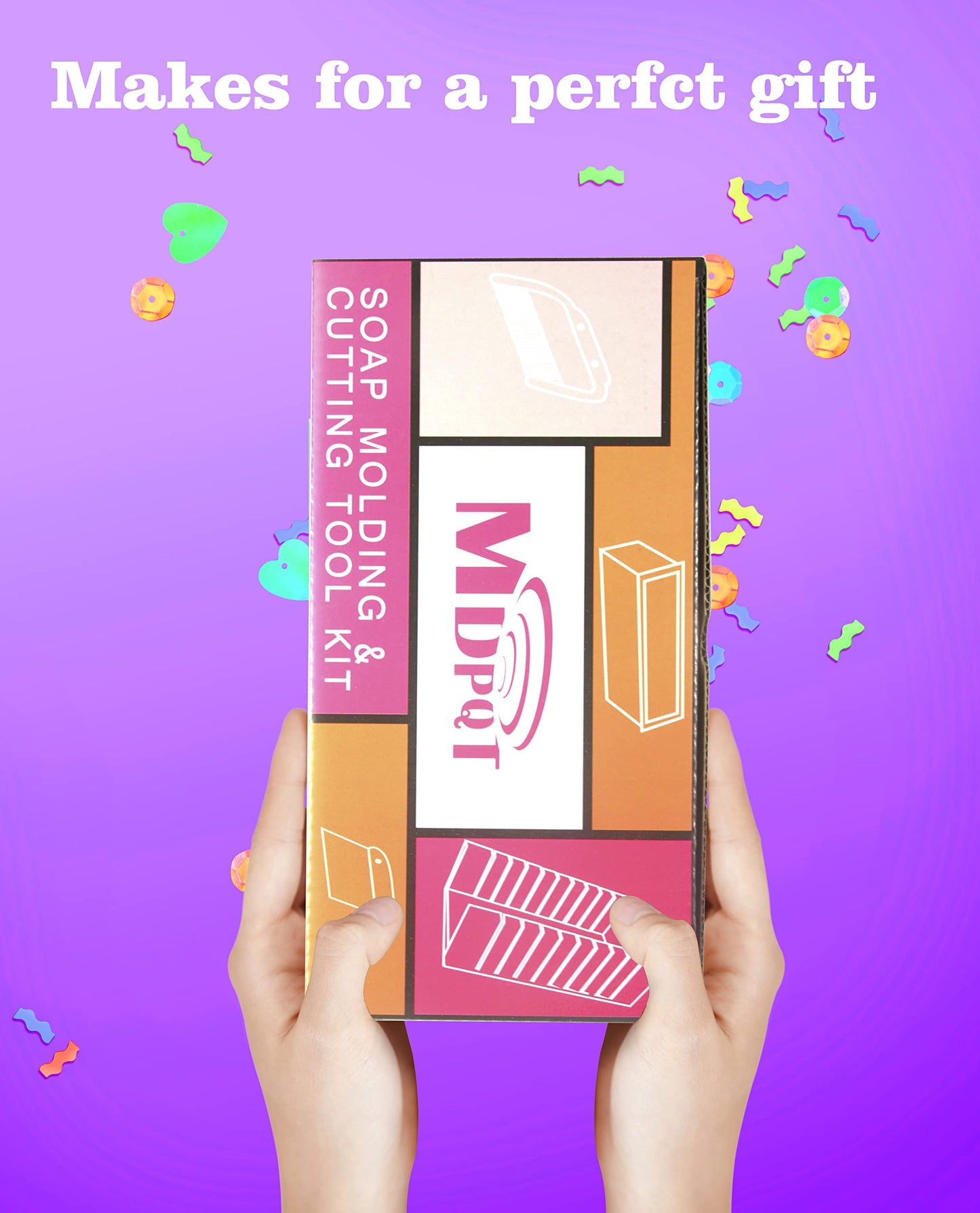 2 PCS Silicone soap molds Making Kit soap loaf bar Making molds (44oz Purple Pink Silicone) for Adults - Stainless Steel Wavy & Straight Slicer