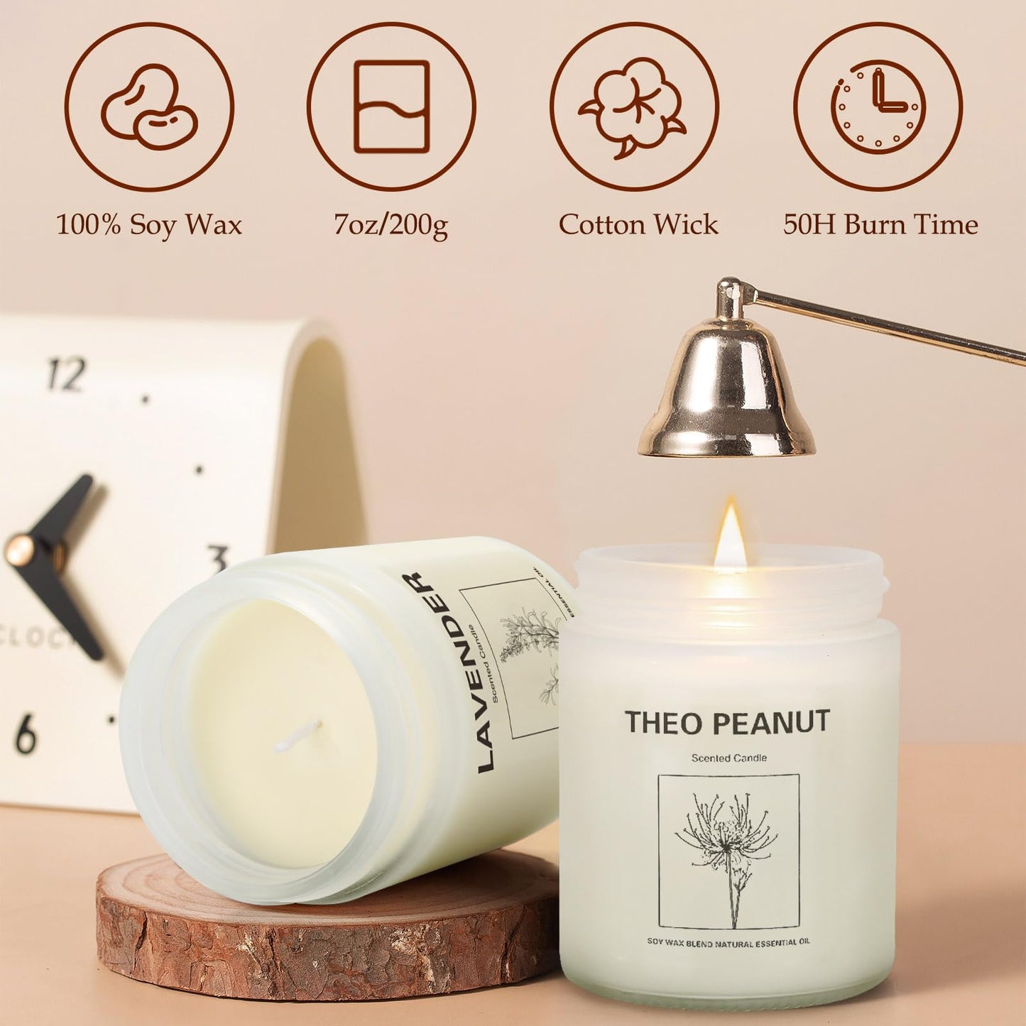 Candles for Home Scented,Lavender Candle Gifts Set,Made with Natural Soy Wax & Essential Oils, 6 Pack 42 Oz Candles Gifts for Women, Ideal for Birthday, Valentine's Day, Thanksgiving