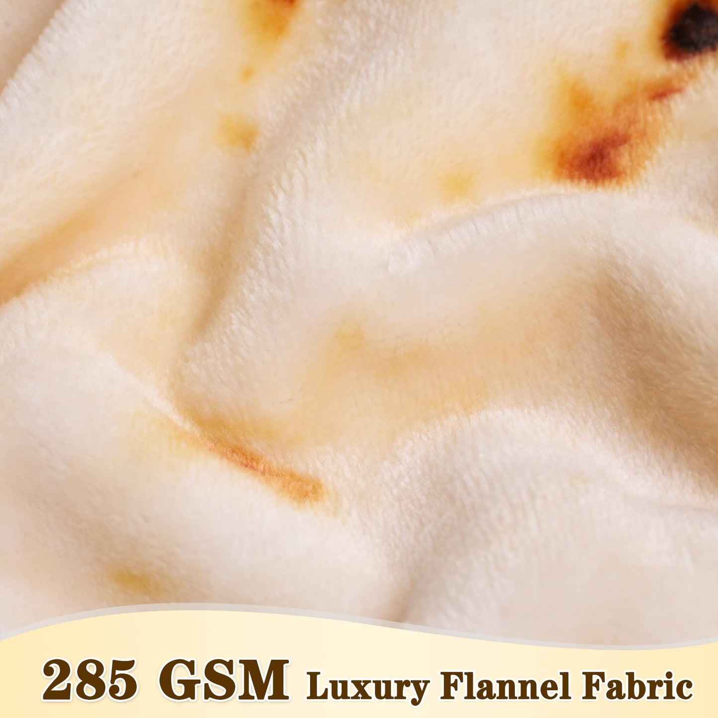 mermaker Burritos Tortilla Throw Blanket 2.0 Double Sided 60 inches for Adult and Kids, Giant Funny Realistic Food Blanket, 285 GSM Novelty Soft Flannel Taco Blanket (Yellow-Double Sided)